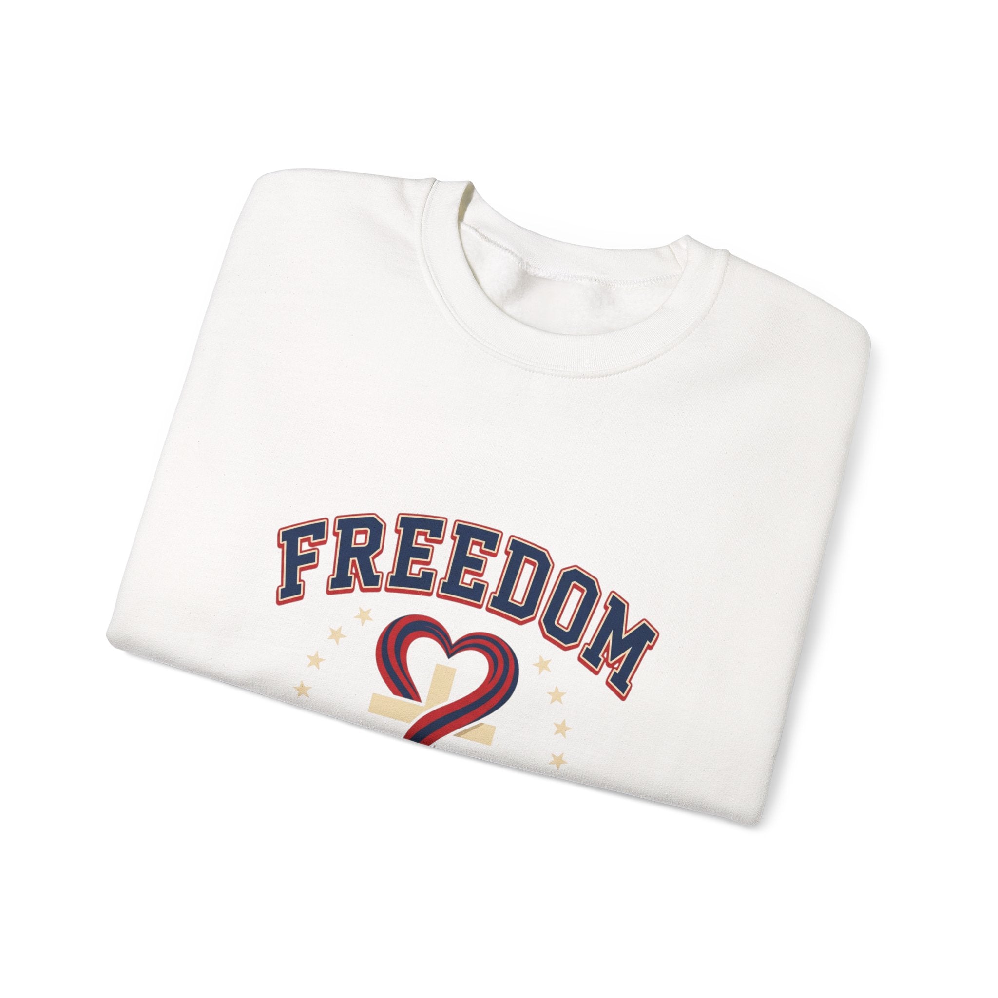 Freedom heart crewneck sweatshirt | faith-based patriotic, vintage Americana