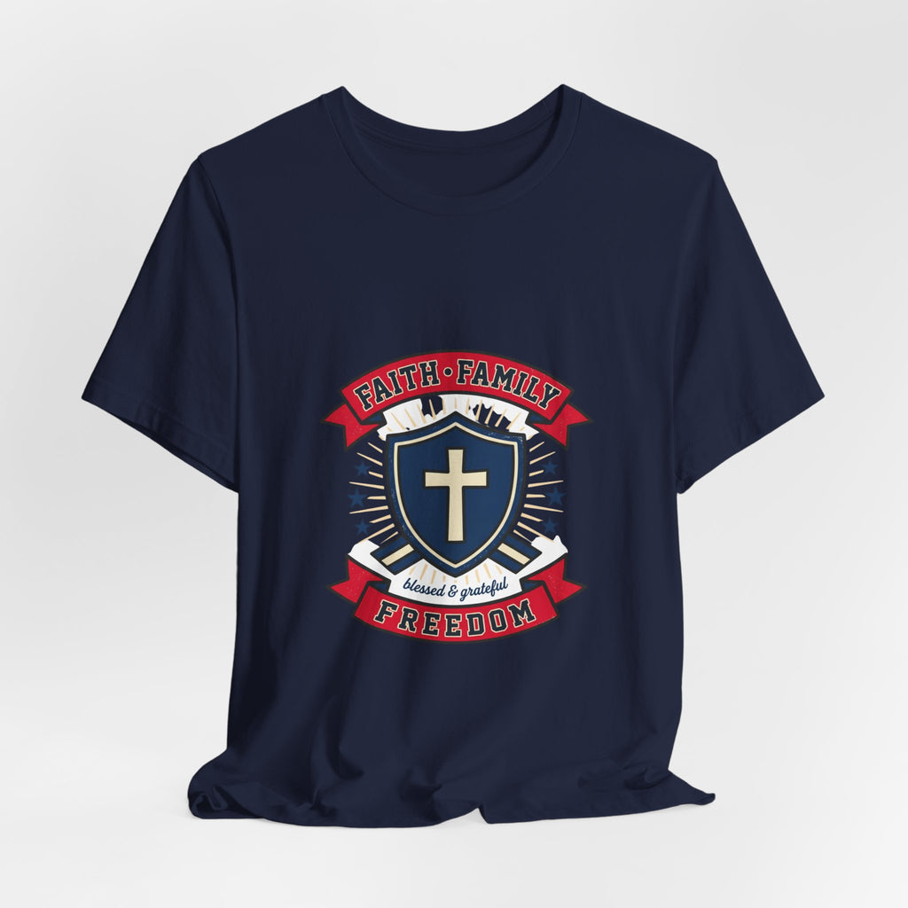 Faith Family Freedom Tee | Faith-based Patriotic, Vintage Americana July 4th