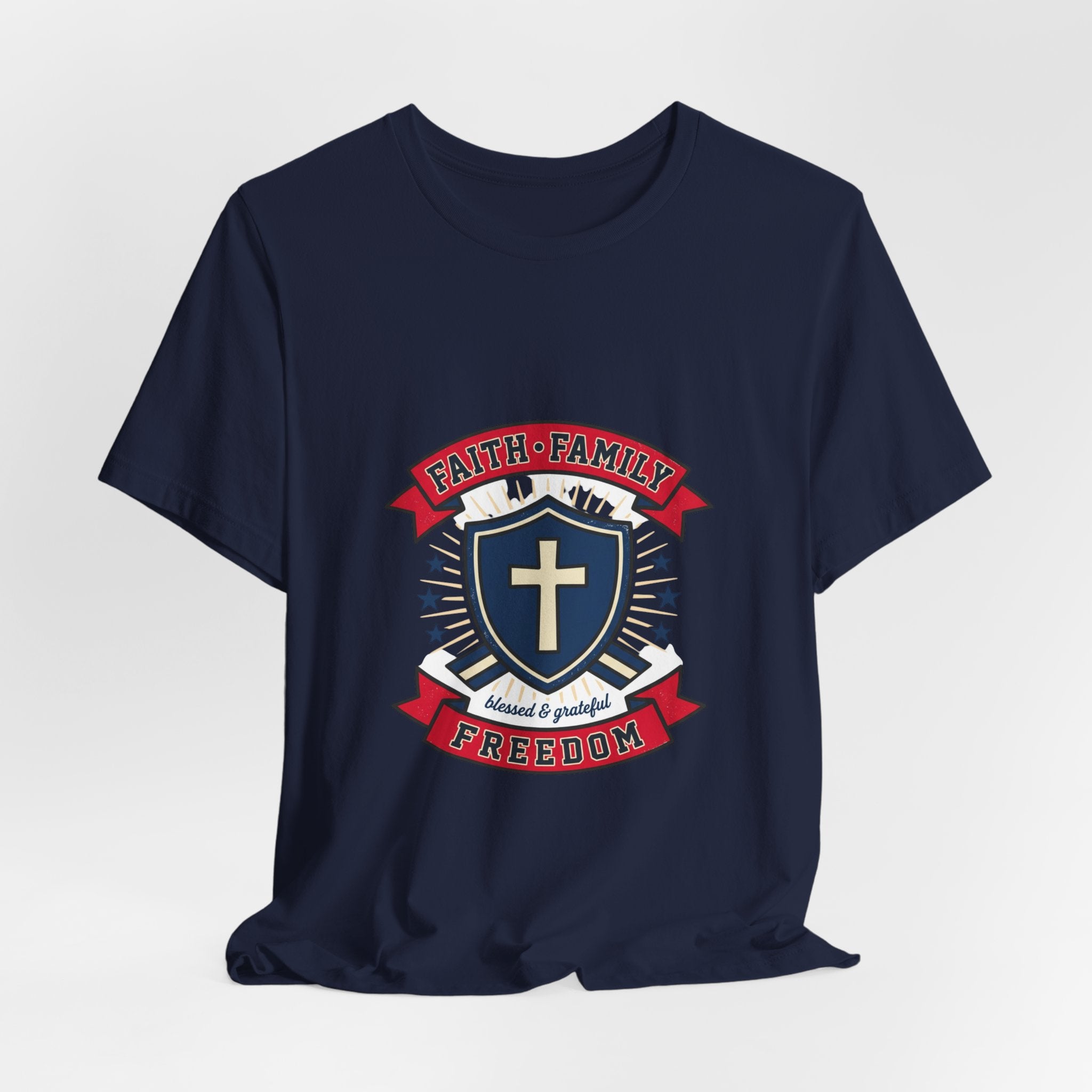 Faith Family Freedom Tee | Faith-based Patriotic, Vintage Americana July 4th