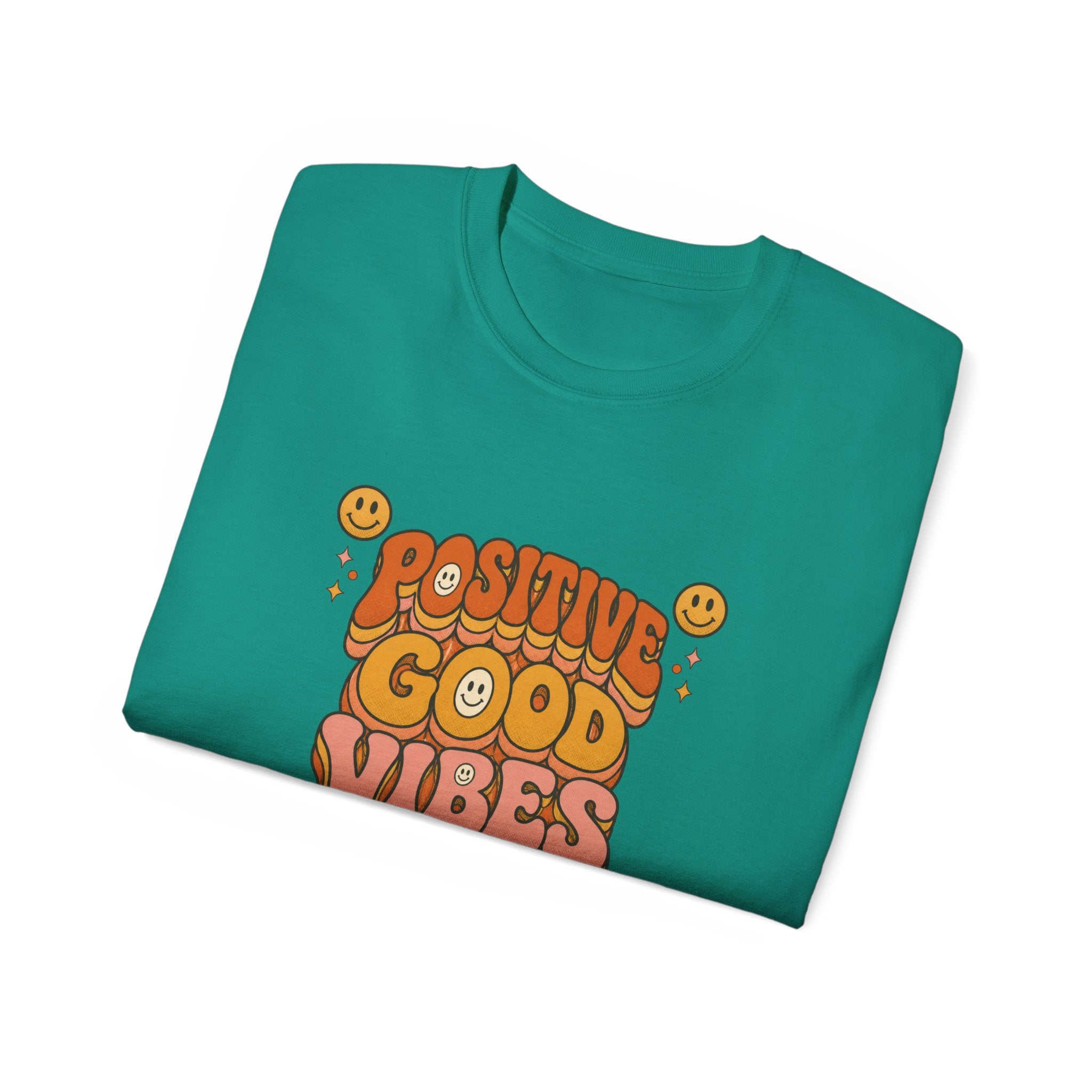 Positive Good Vibes shirt | Retro Smiley Typography Tee