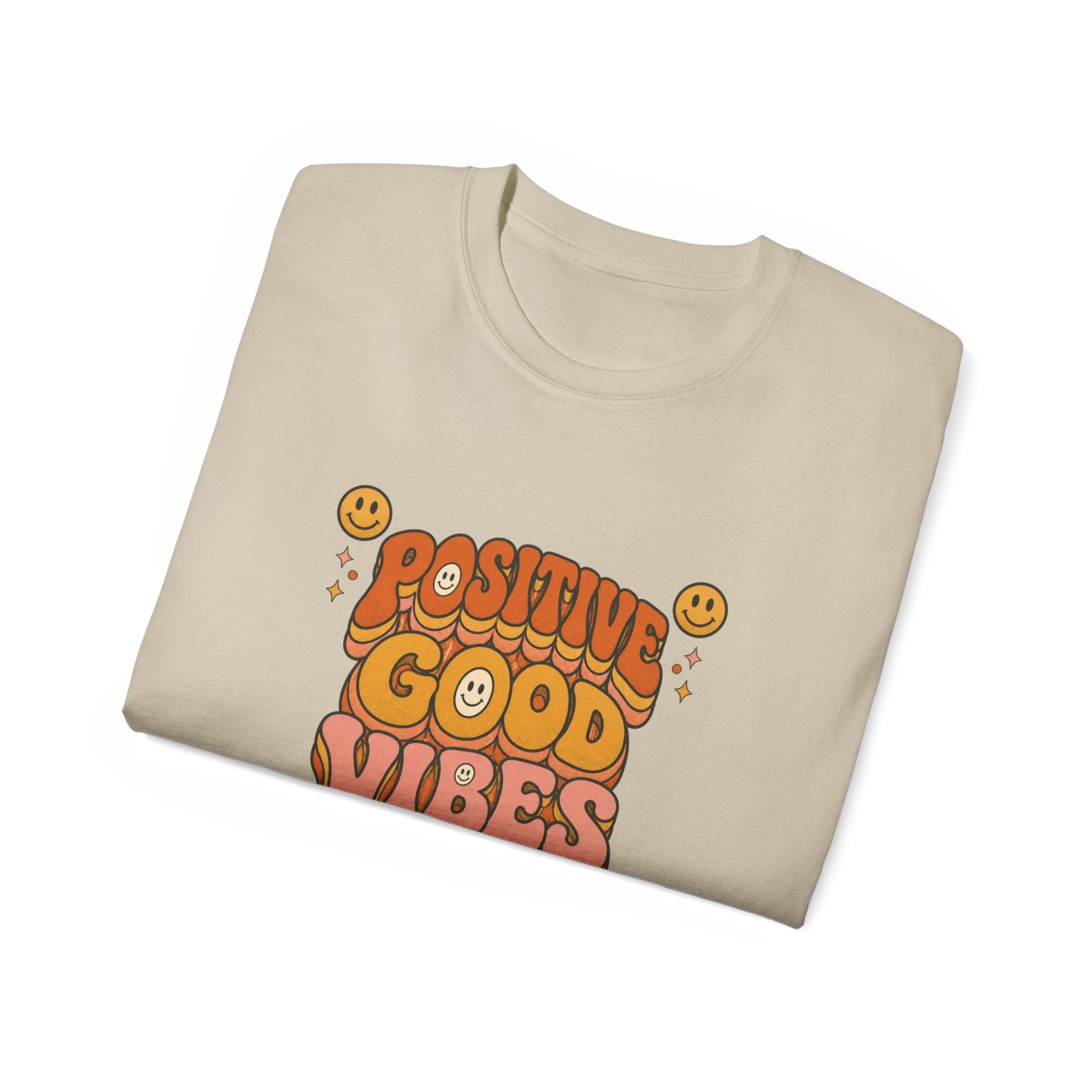 Positive Good Vibes shirt | Retro Smiley Typography Tee