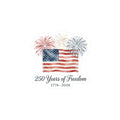 250 Years of Freedom Sticker | patriotic, faith-based July 4th vintage Americana