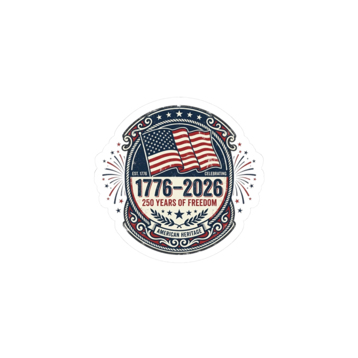 Patriotic Faith-Based Flag Sticker | 4th of July, Vintage Americana