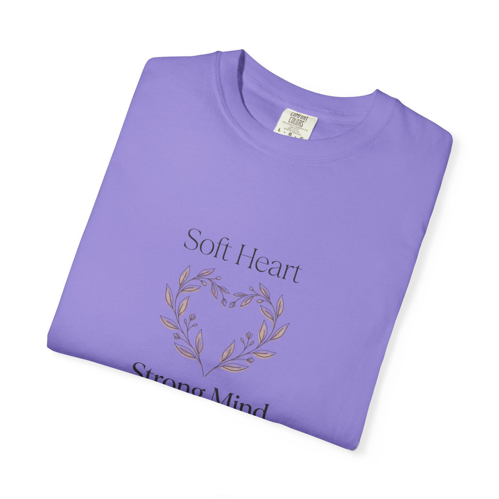 Soft Heart Strong Mind T-shirt | Laurel Wreath Botanical Graphic