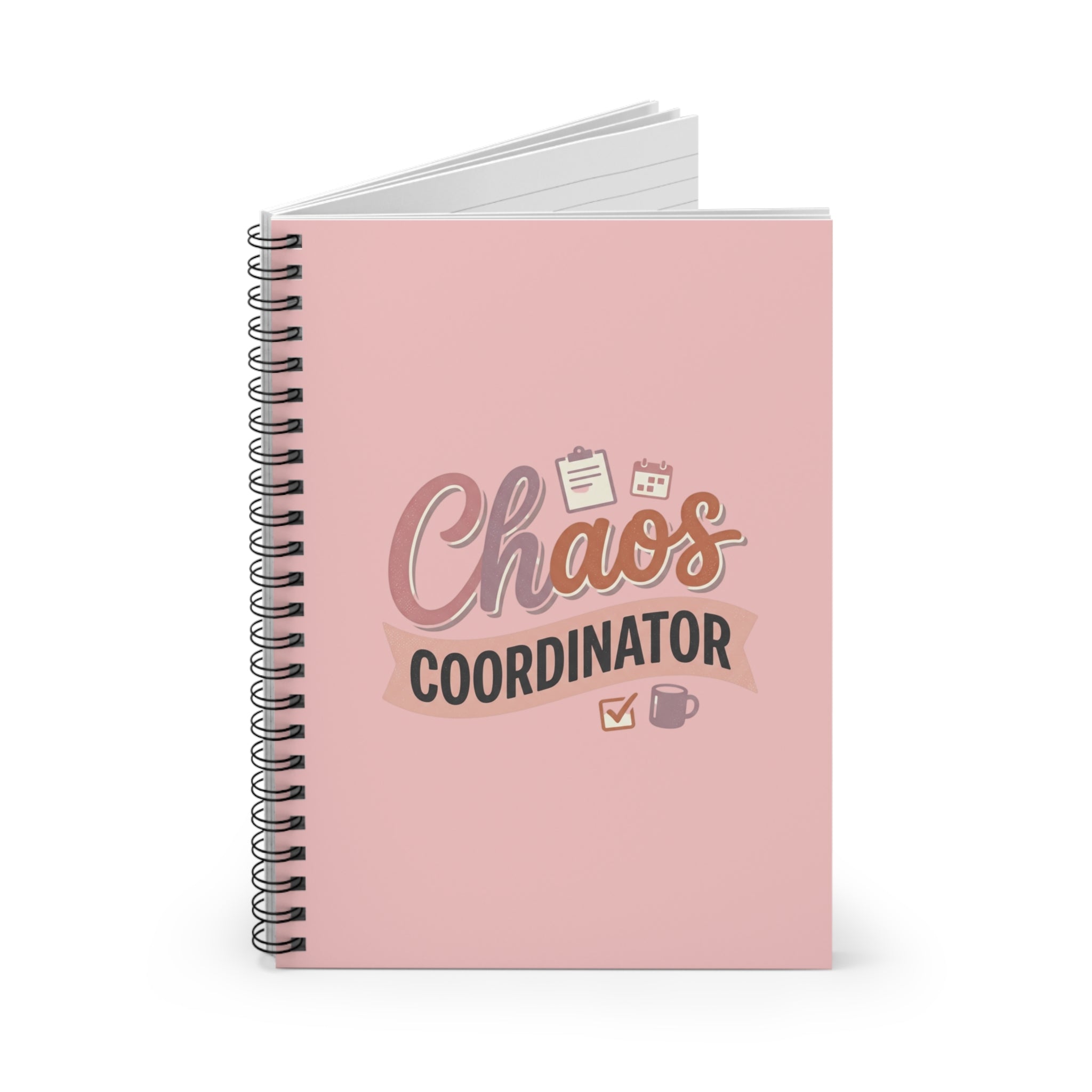 Chaos Coordinator Spiral Notebook — Pink Ruled Planner for Busy Moms & Organizers