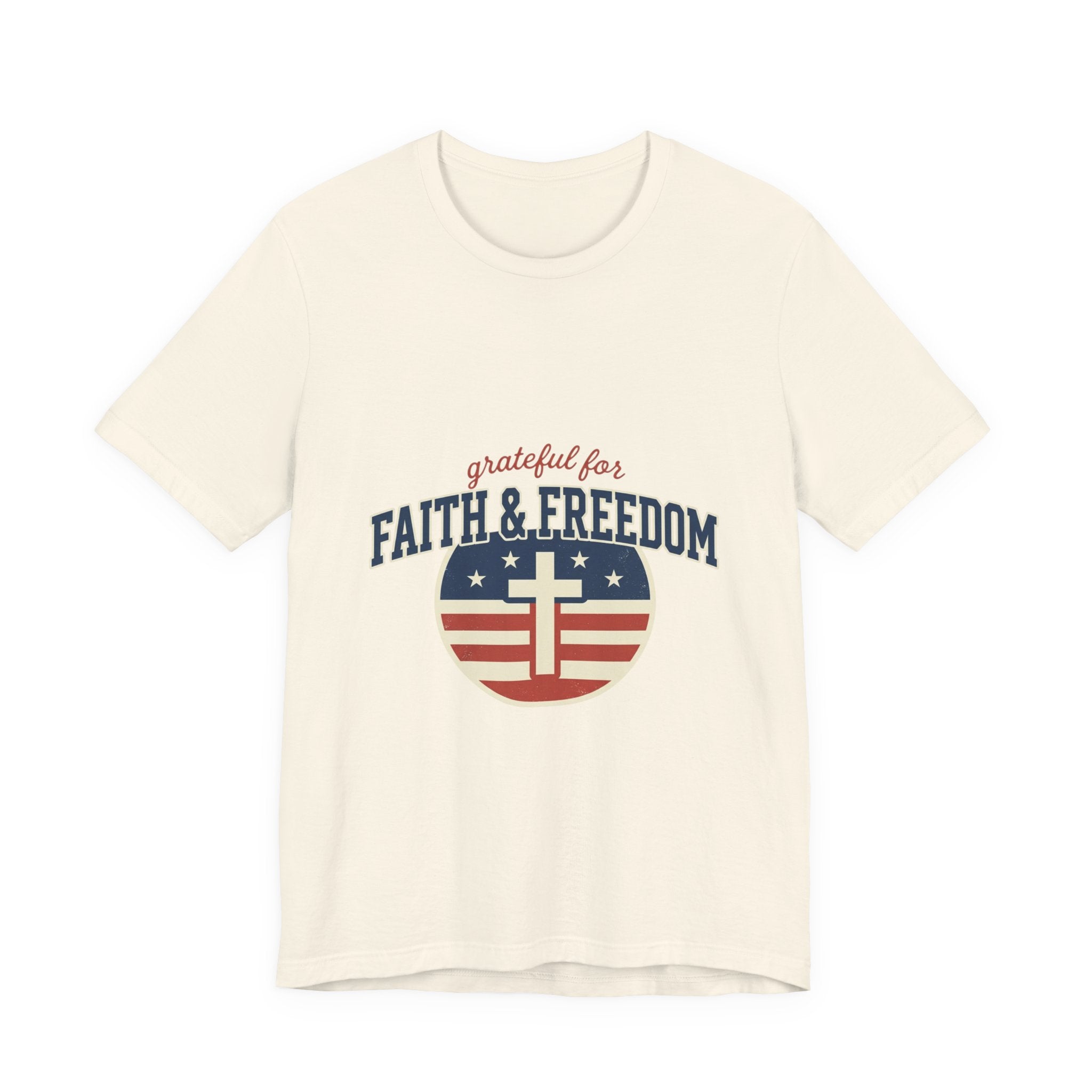 Faith & Freedom heart cross T-Shirt | Patriotic, Faith-based July 4th vintage Americana