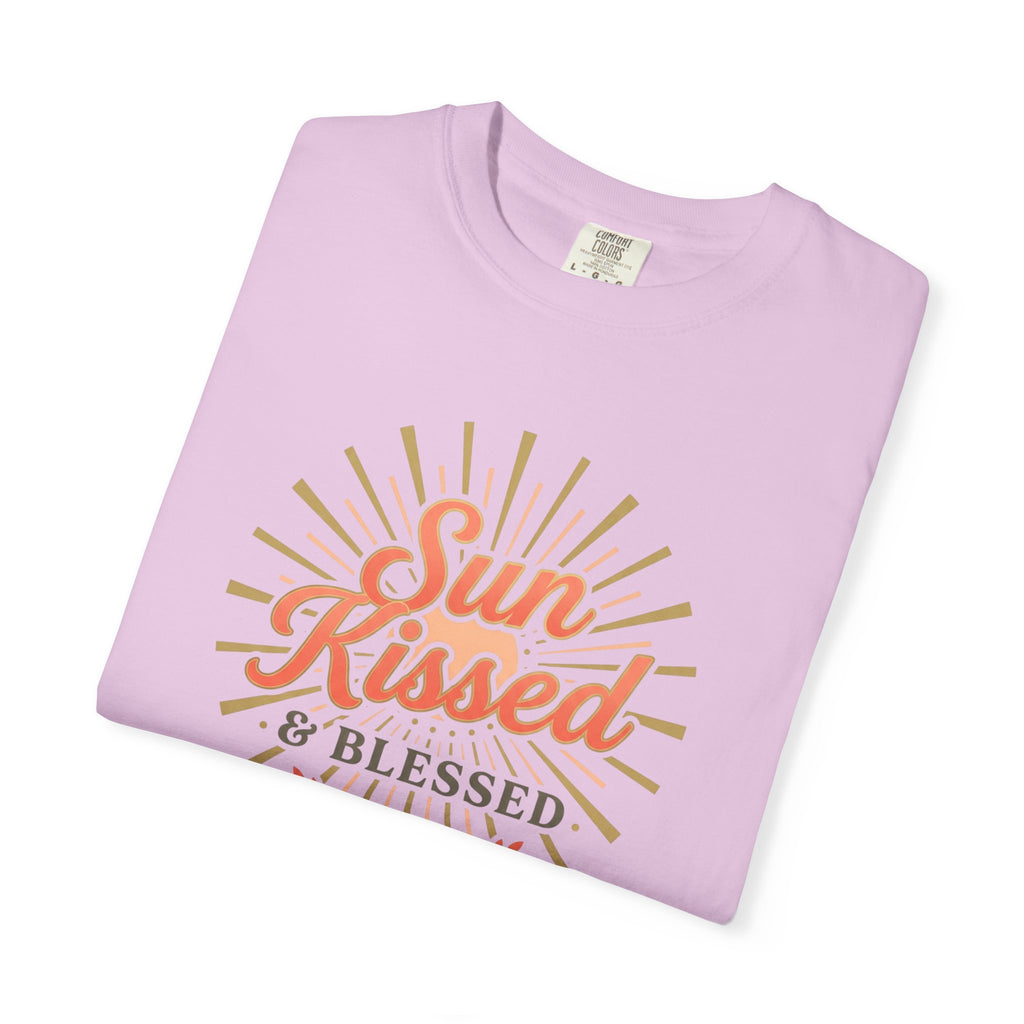 Sun Kissed & Blessed T-shirt | Vintage Sunburst Script Tee