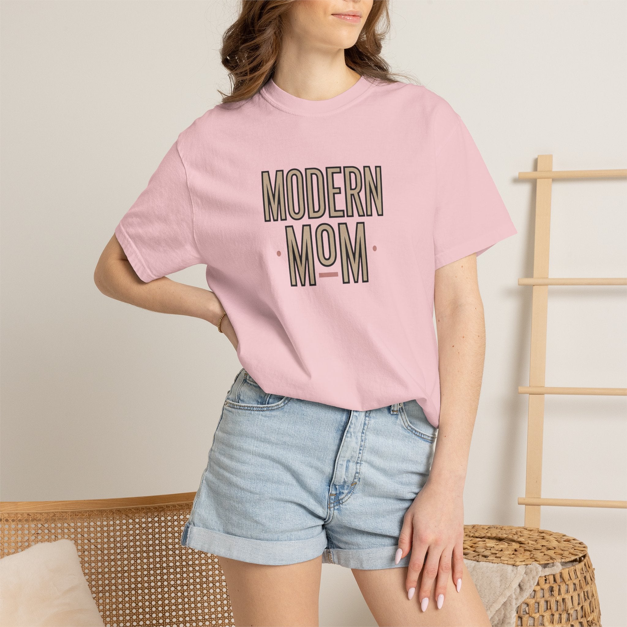 Modern Mom T-Shirt — Retro Block Letter Graphic Tee for Moms, Mother’s Day Gift