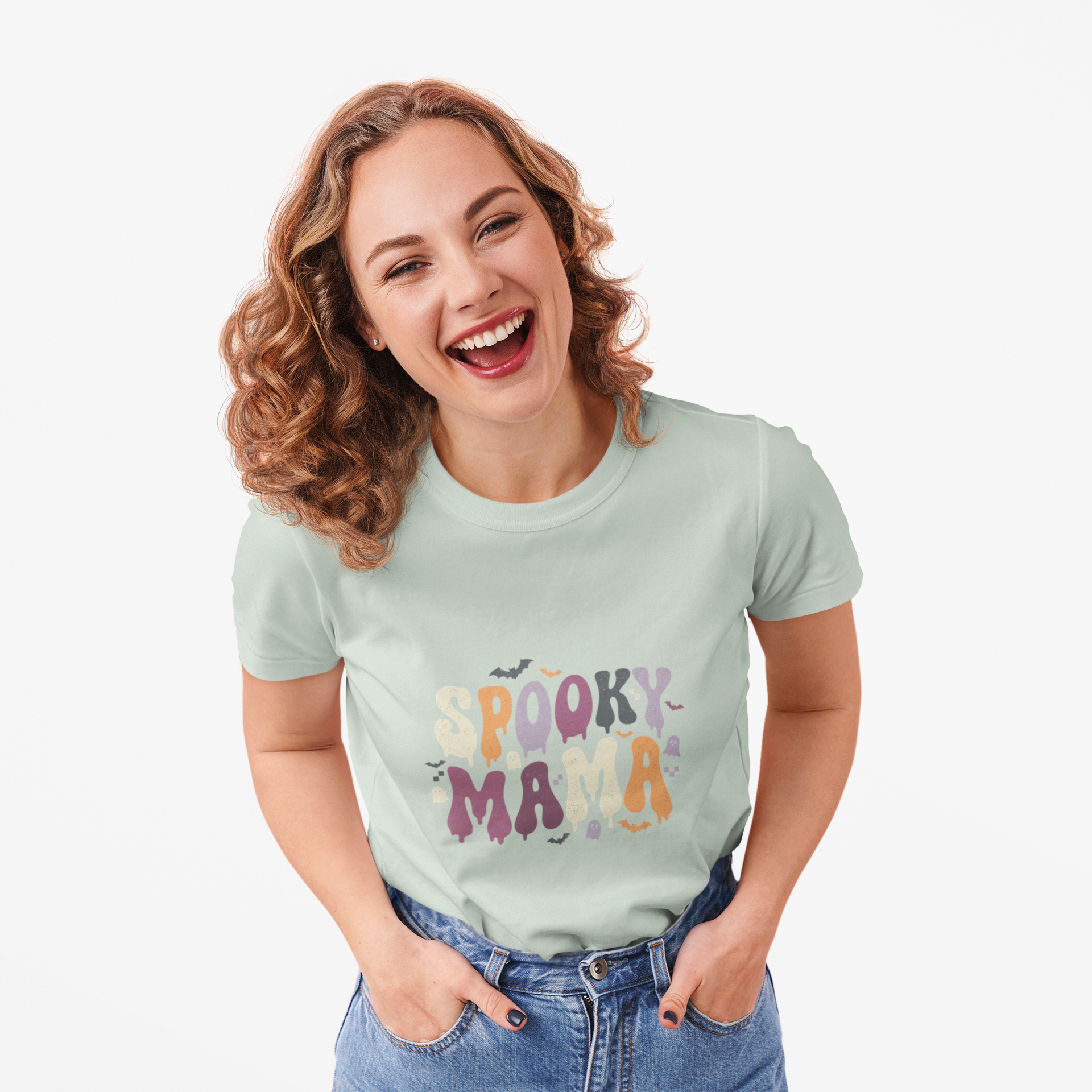 Spooky Mama T‑Shirt — Retro Halloween Graphic Tee for Moms