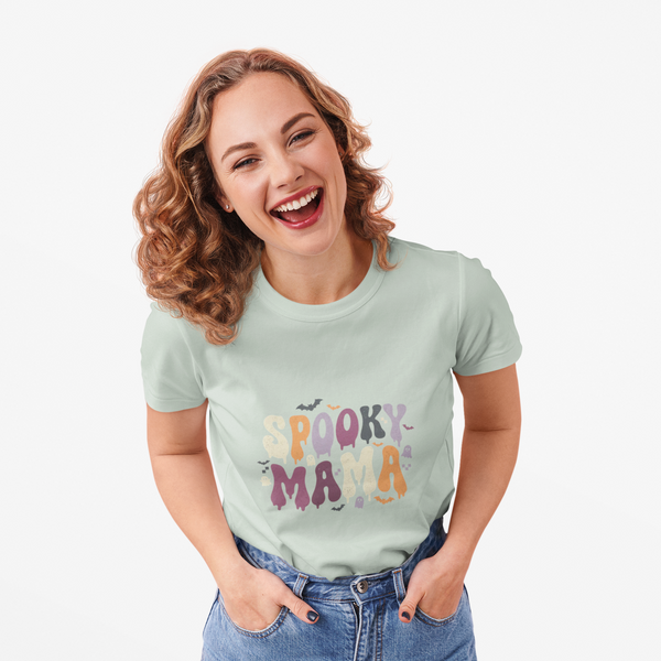 Spooky Mama T‑Shirt — Retro Halloween Graphic Tee for Moms