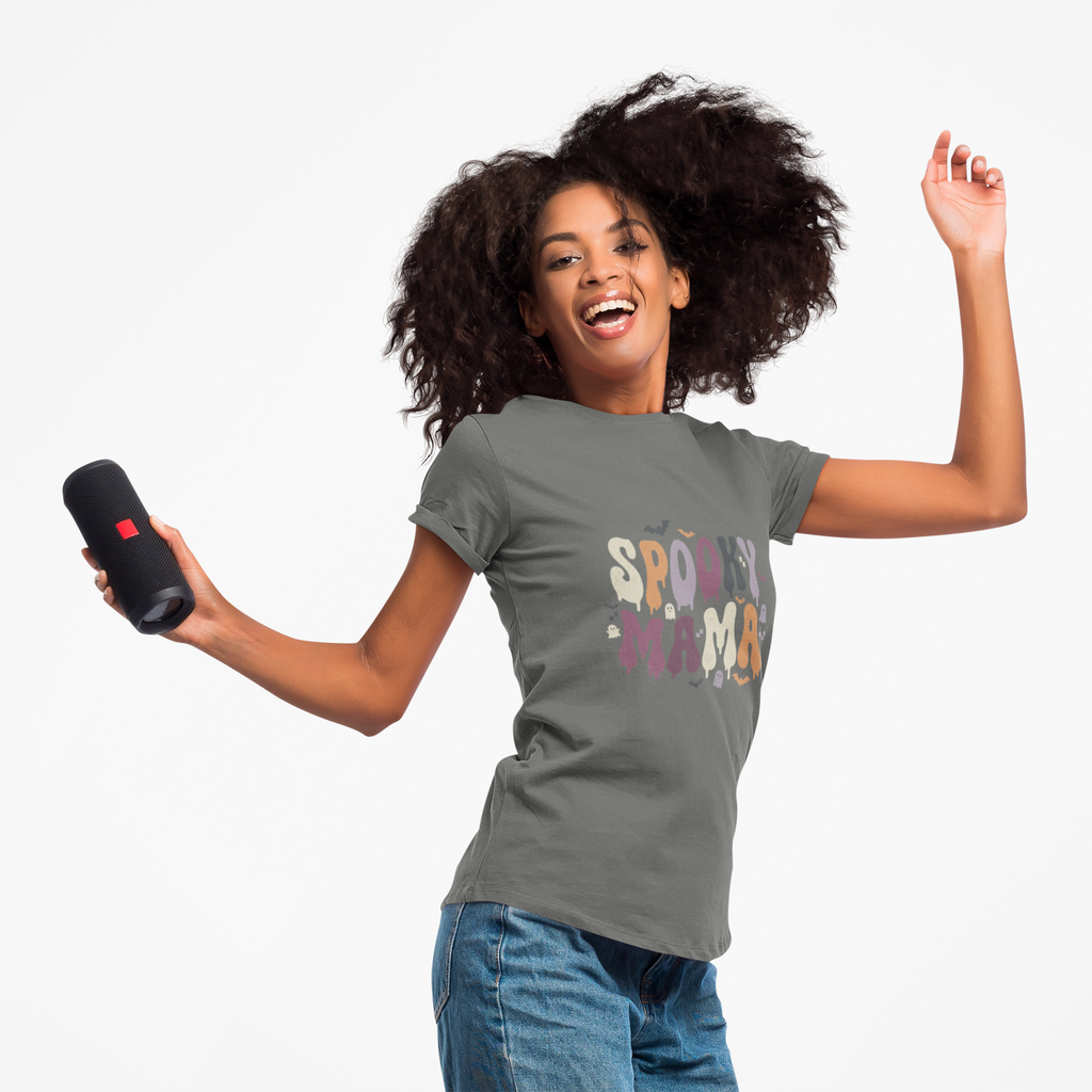 Spooky Mama T‑Shirt — Retro Halloween Graphic Tee for Moms