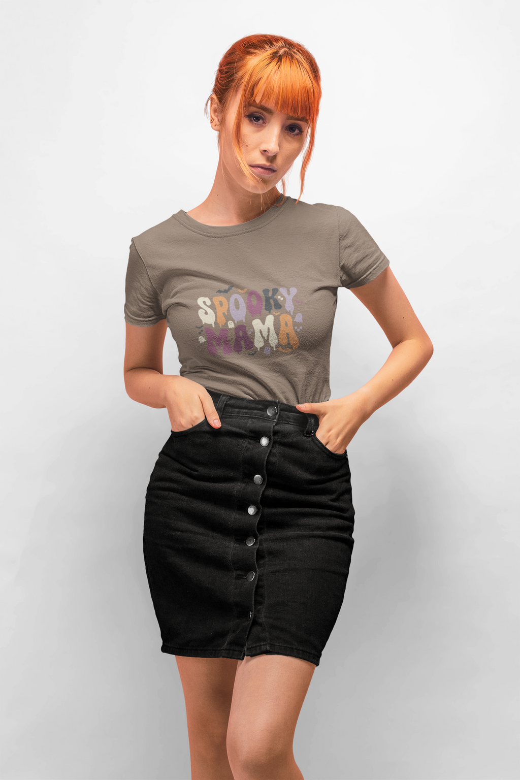 Spooky Mama T‑Shirt — Retro Halloween Graphic Tee for Moms