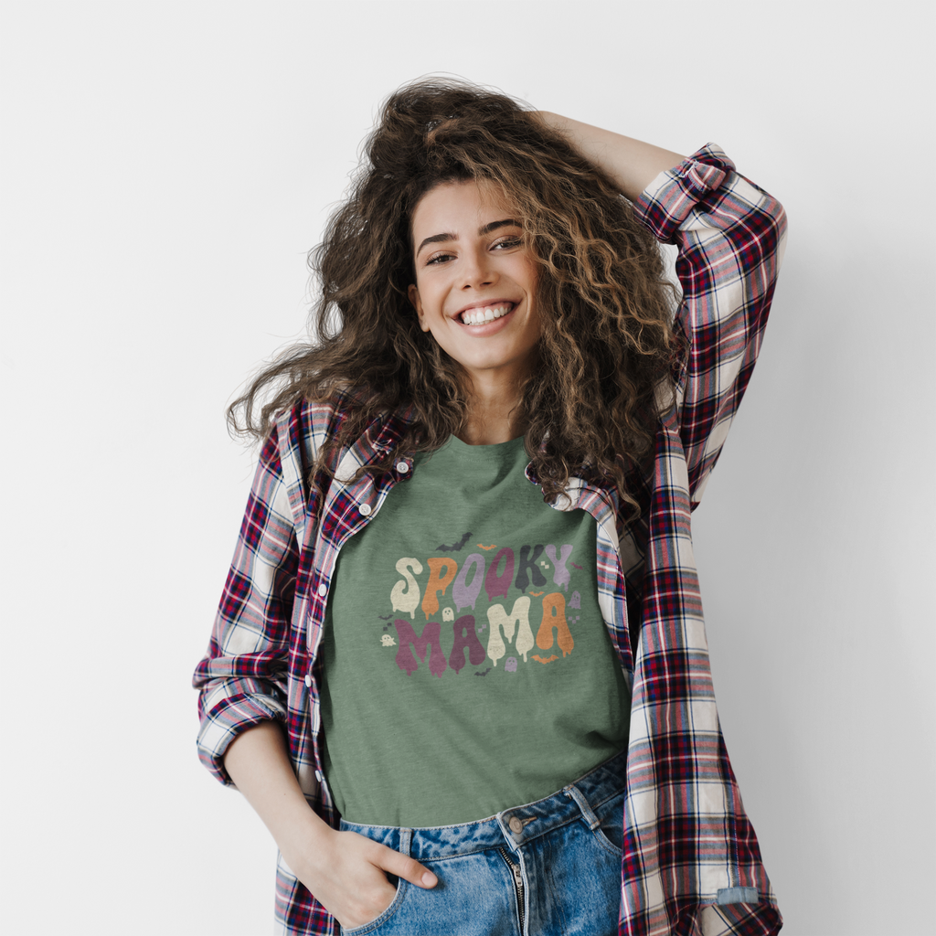 Spooky Mama T‑Shirt — Retro Halloween Graphic Tee for Moms