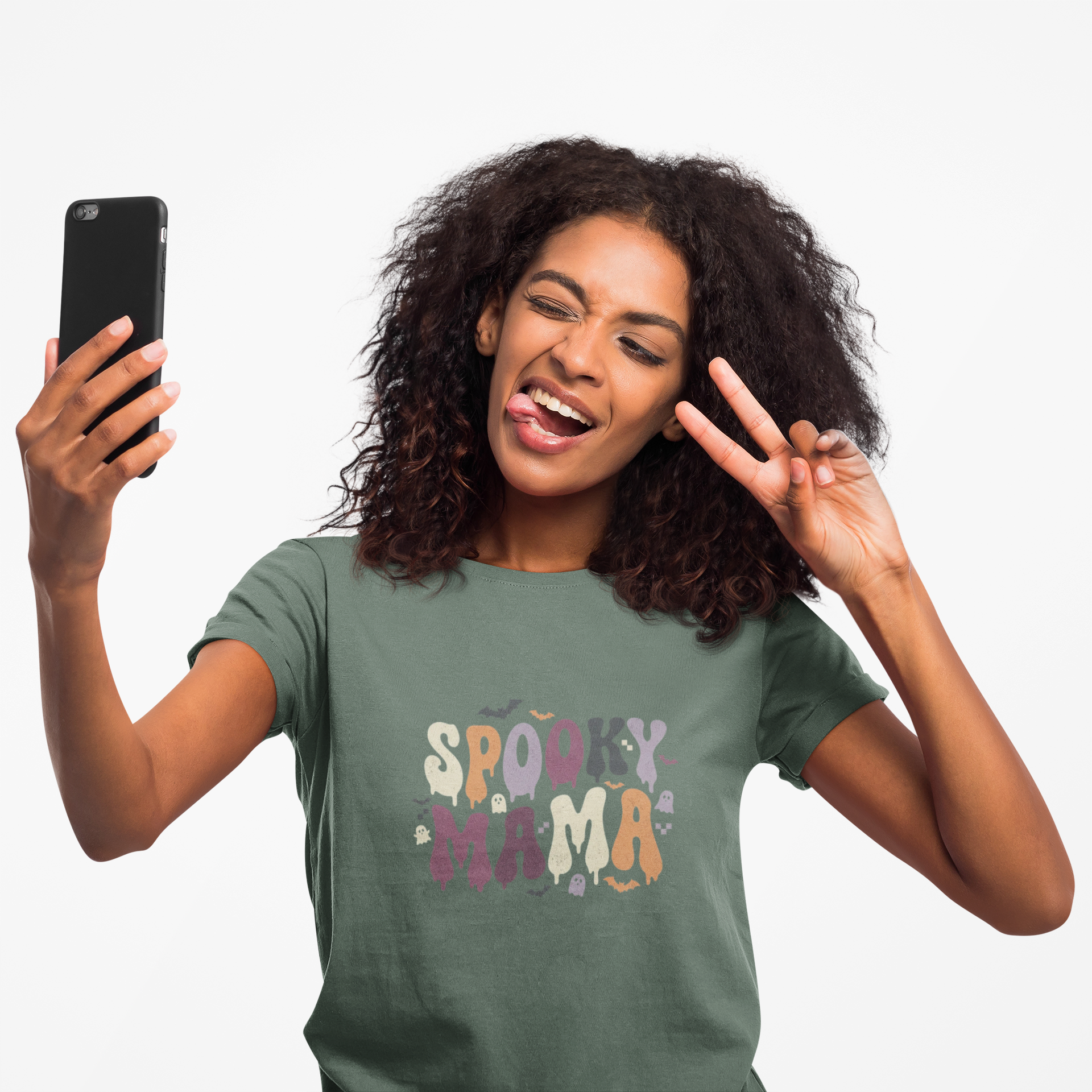 Spooky Mama T‑Shirt — Retro Halloween Graphic Tee for Moms