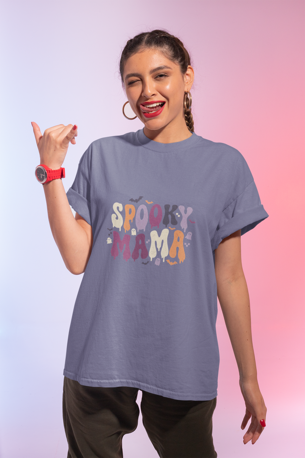 Spooky Mama T‑Shirt — Retro Halloween Graphic Tee for Moms