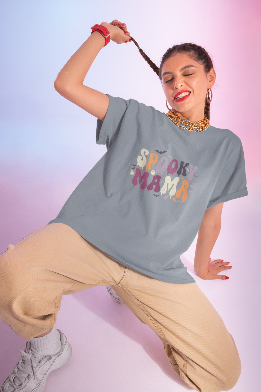 Spooky Mama T‑Shirt — Retro Halloween Graphic Tee for Moms
