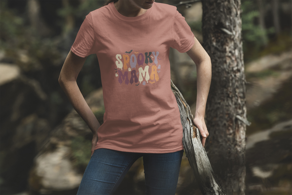 Spooky Mama T‑Shirt — Retro Halloween Graphic Tee for Moms
