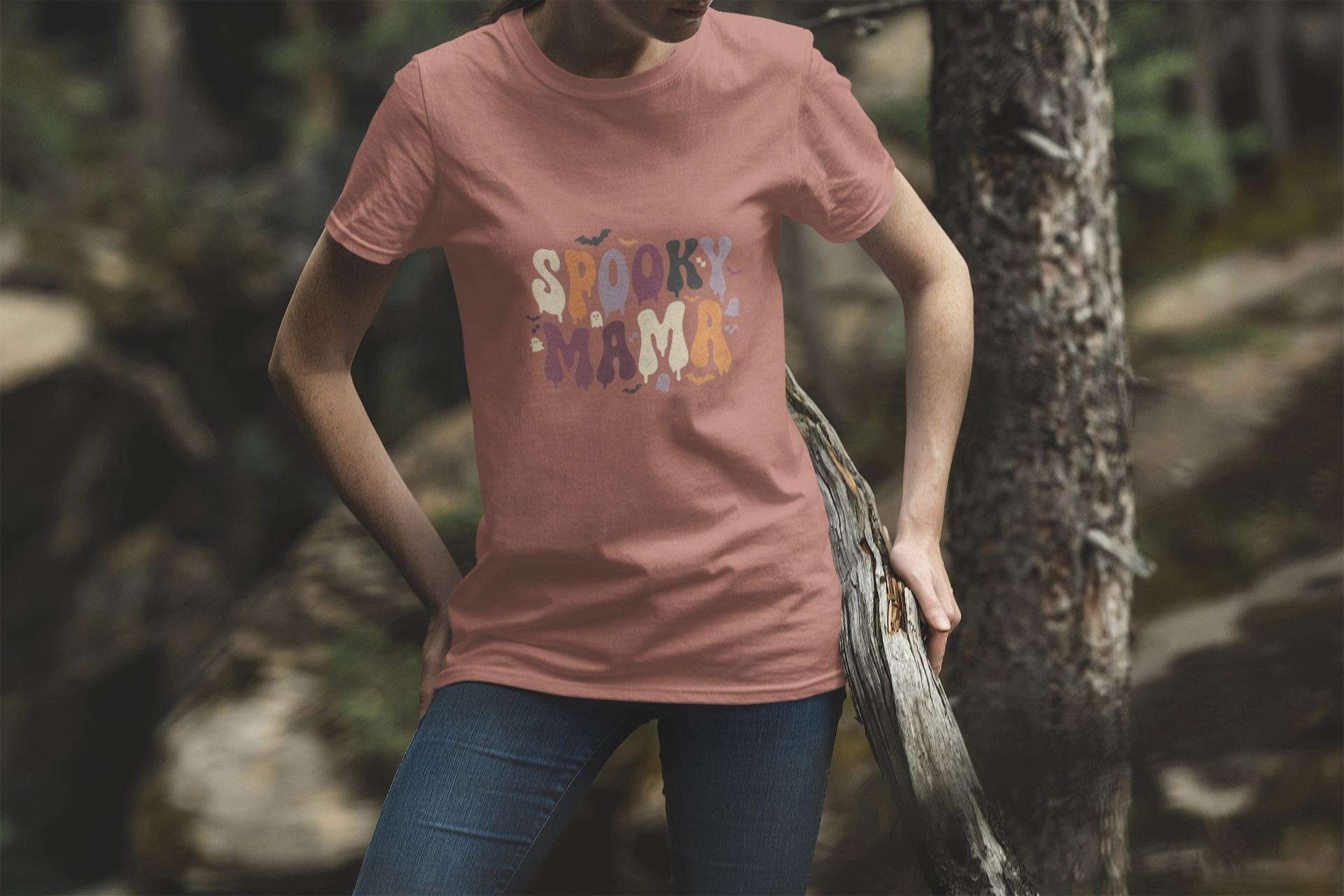 Spooky Mama T‑Shirt — Retro Halloween Graphic Tee for Moms