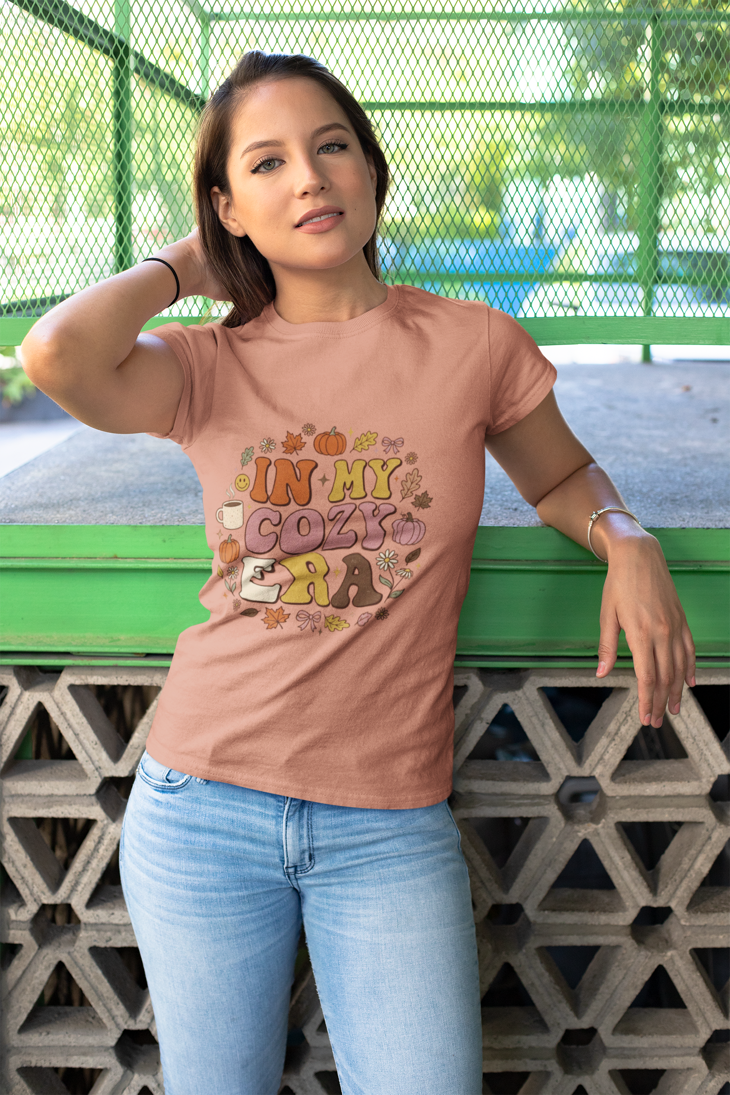 In My Cozy Era T-shirt | Fall Pumpkin Leaves Coffee Cozy Season