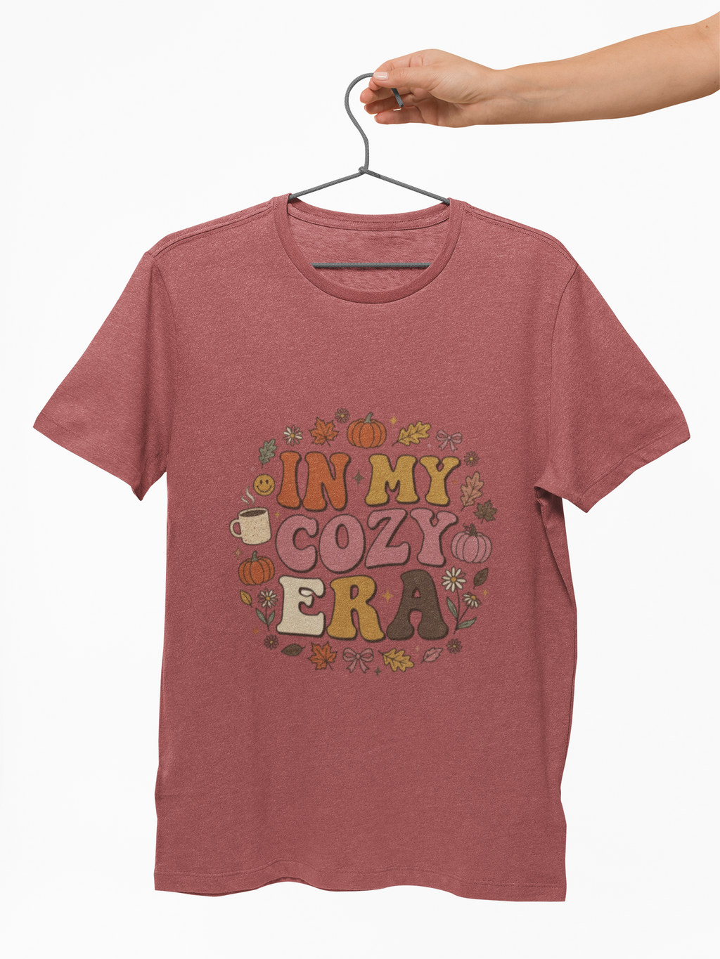 In My Cozy Era T-shirt | Fall Pumpkin Leaves Coffee Cozy Season