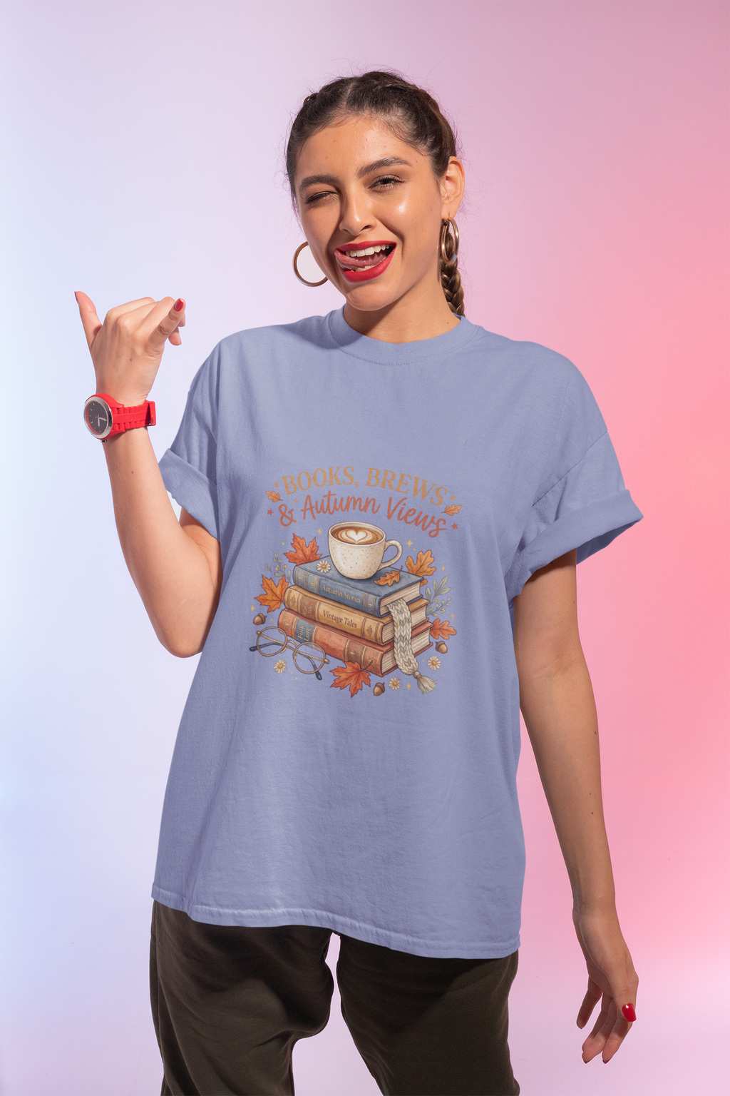 Books, Brews & Autumn Views T-Shirt