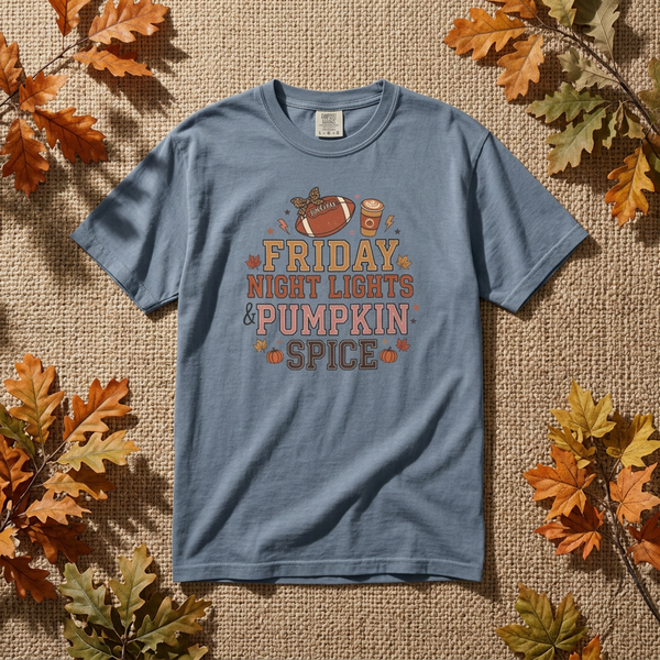 Friday Night Lights & Pumpkin Spice T-shirt | Football Fall Tee