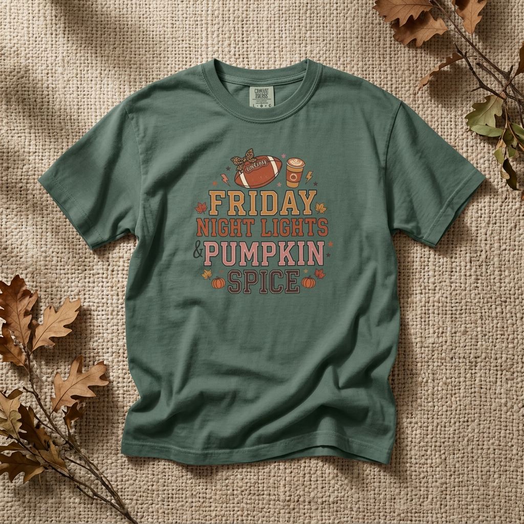 Friday Night Lights & Pumpkin Spice T-shirt | Football Fall Tee