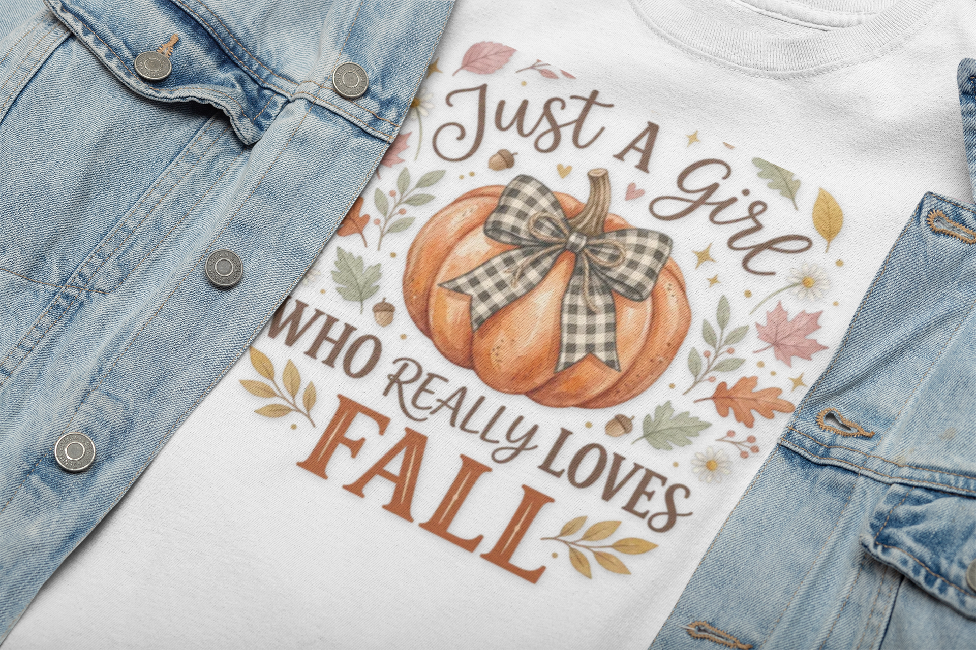 Fall Pumpkin T-Shirt — "Just A Girl Who Really Loves Fall" Autumn Graphic Tee