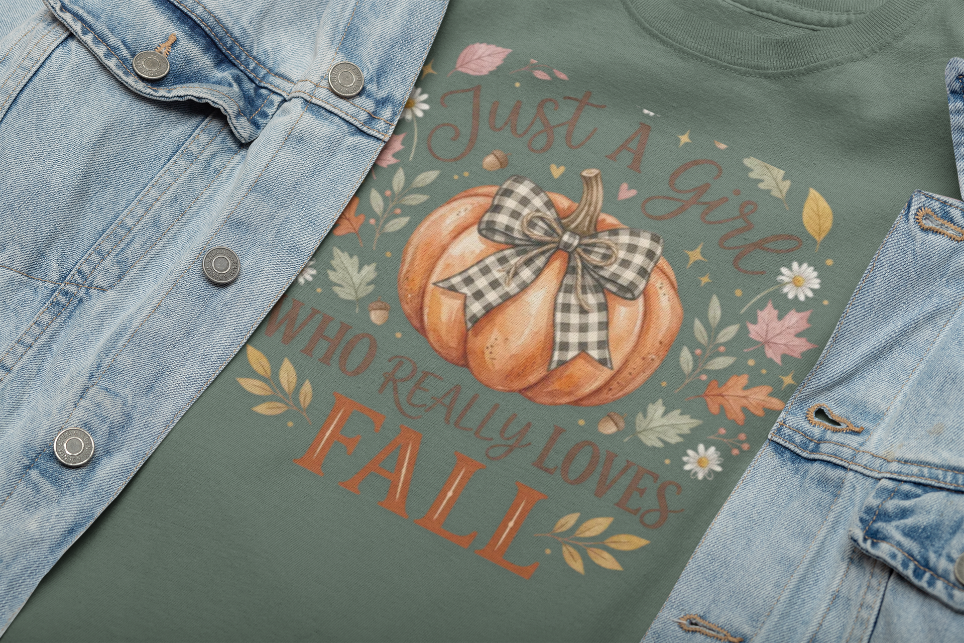 Fall Pumpkin T-Shirt — "Just A Girl Who Really Loves Fall" Autumn Graphic Tee