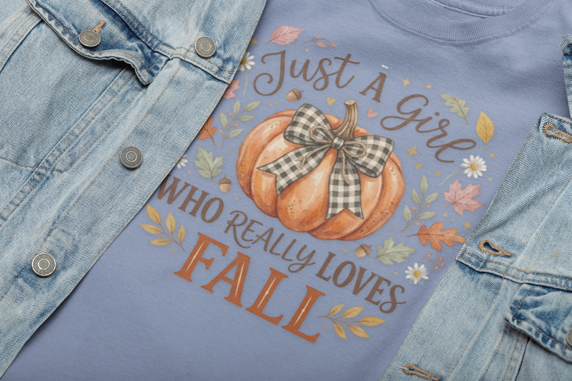 Fall Pumpkin T-Shirt — "Just A Girl Who Really Loves Fall" Autumn Graphic Tee