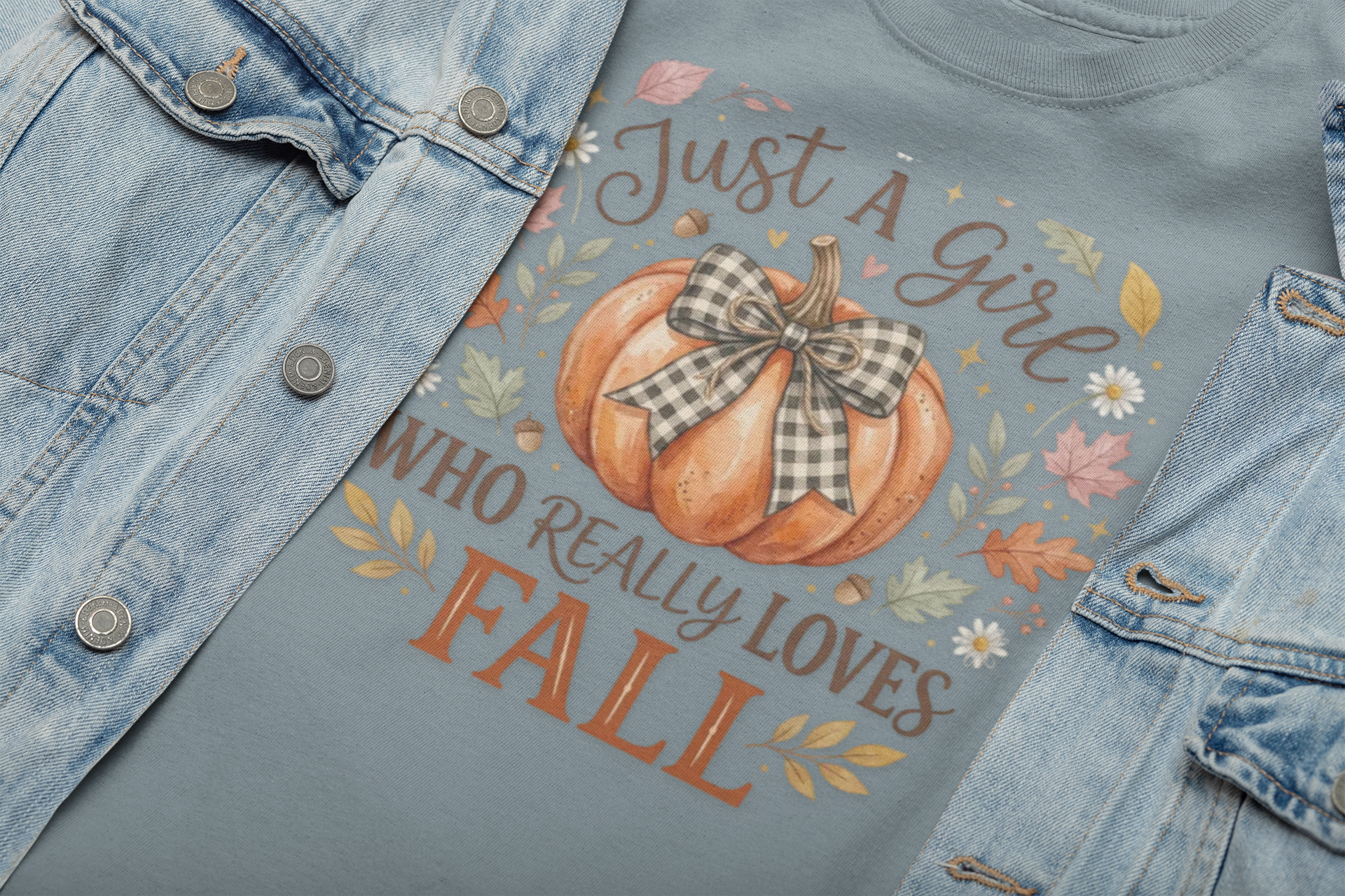 Fall Pumpkin T-Shirt — "Just A Girl Who Really Loves Fall" Autumn Graphic Tee
