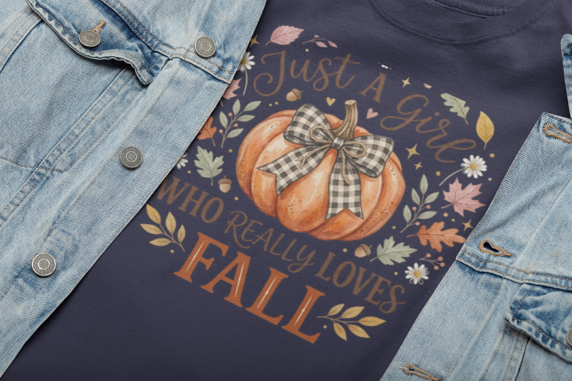 Fall Pumpkin T-Shirt — "Just A Girl Who Really Loves Fall" Autumn Graphic Tee