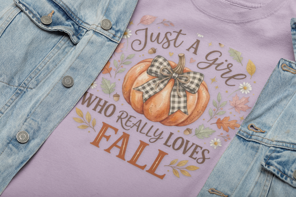 Fall Pumpkin T-Shirt — "Just A Girl Who Really Loves Fall" Autumn Graphic Tee