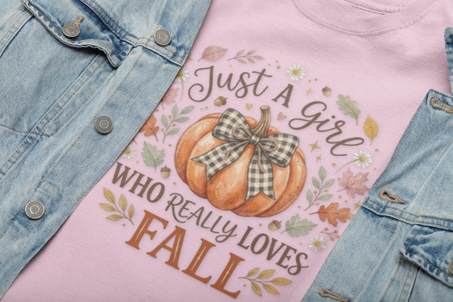 Fall Pumpkin T-Shirt — "Just A Girl Who Really Loves Fall" Autumn Graphic Tee