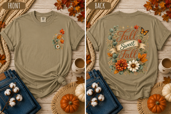 Fall Sweet Fall Comfort Colors® Back Print Tee