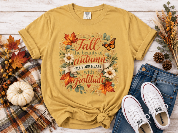 Fill Your Heart With Gratitude Comfort Colors® Fall Tee