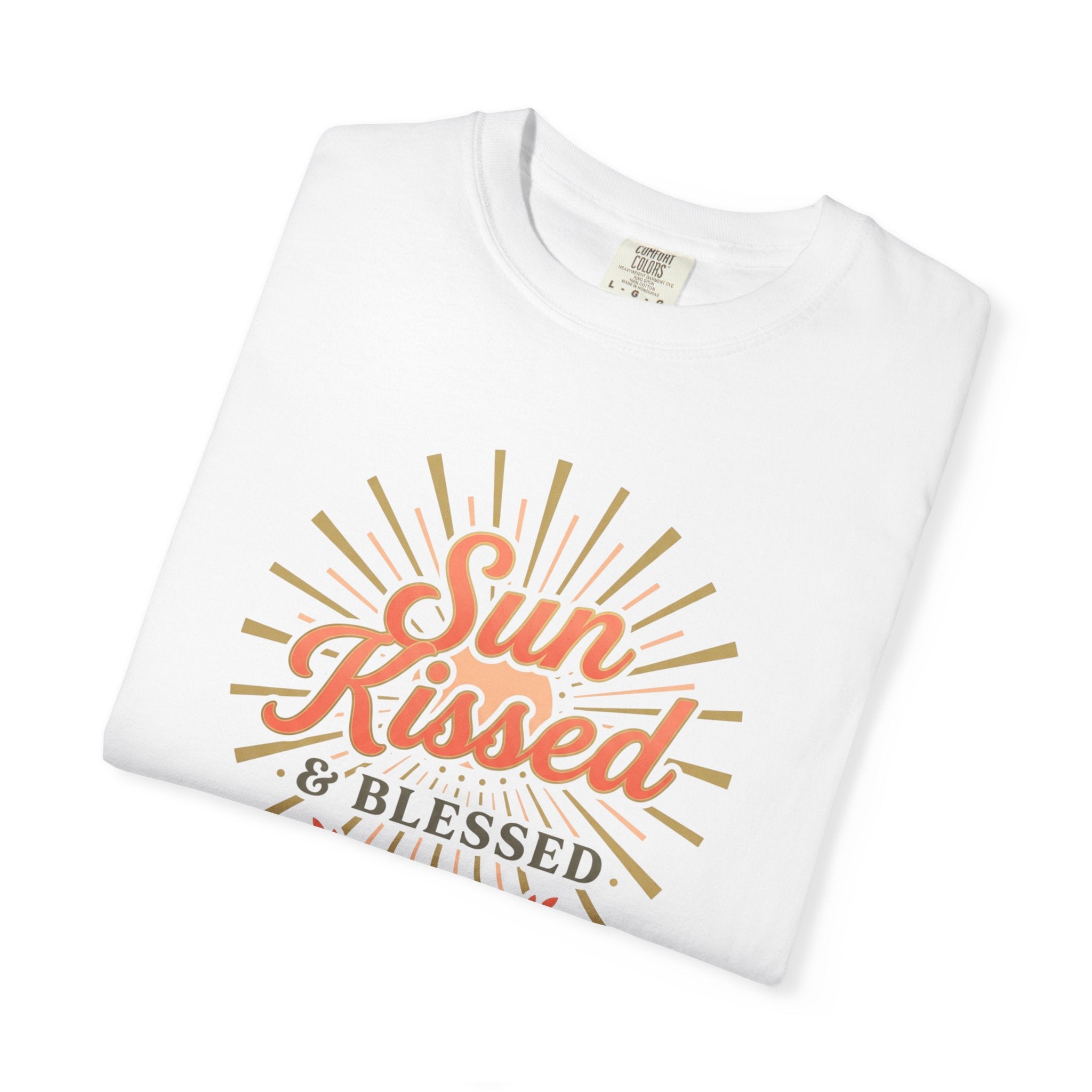 Sun Kissed & Blessed T-shirt | Vintage Sunburst Script Tee