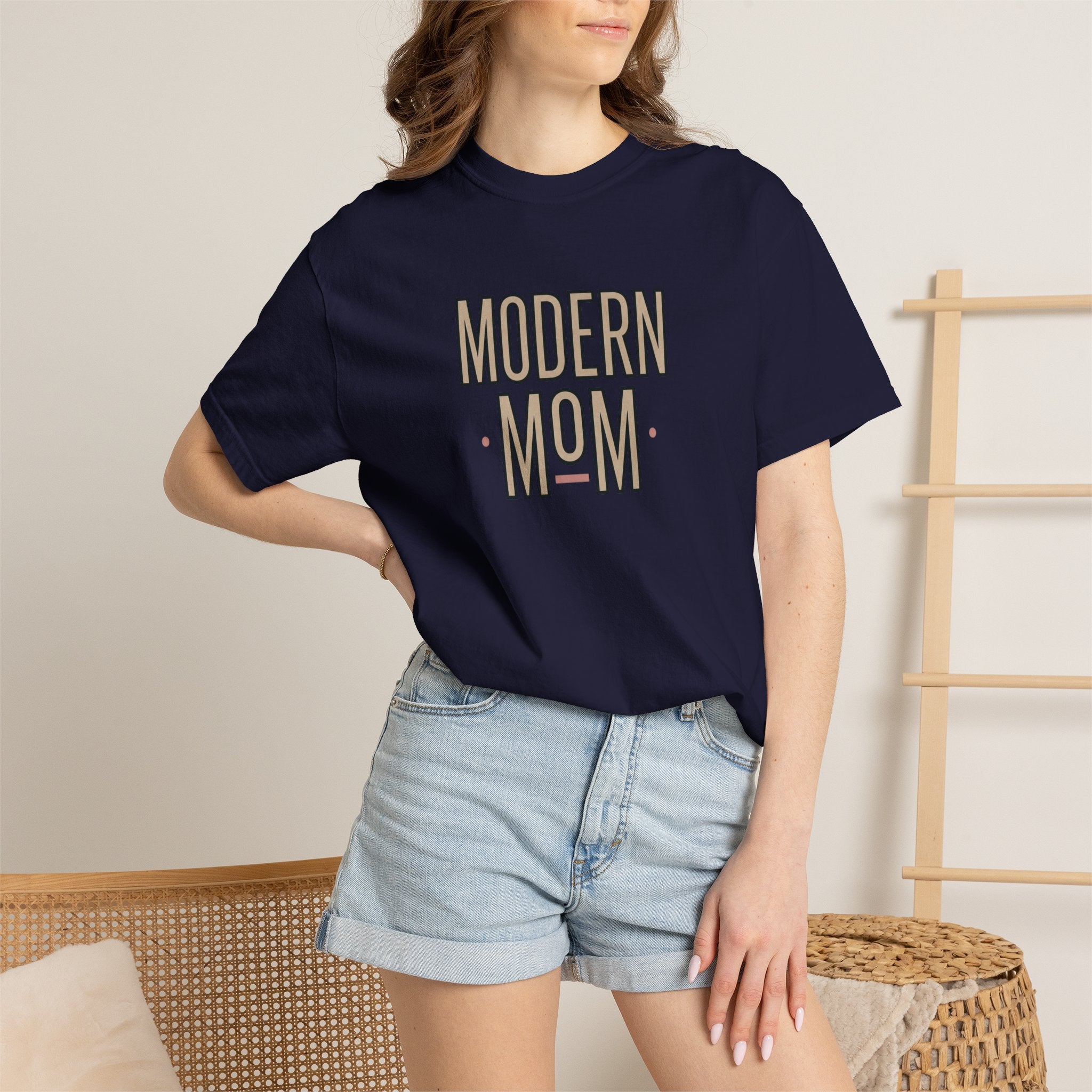 Modern Mom T-Shirt — Retro Block Letter Graphic Tee for Moms, Mother’s Day Gift