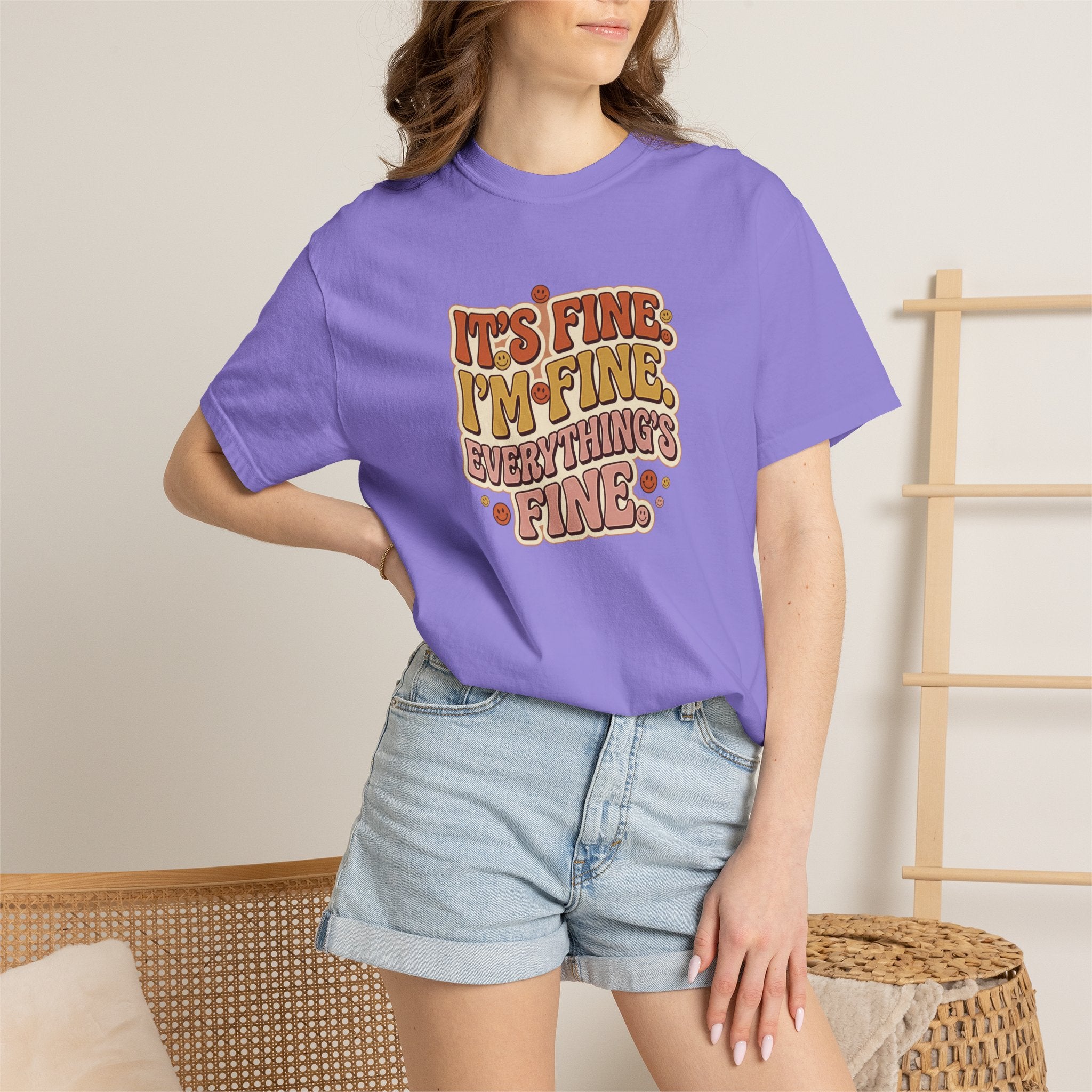 Its Fine Im Fine Everythings Fine Tshirt, Retro Typography, 70s Vibe