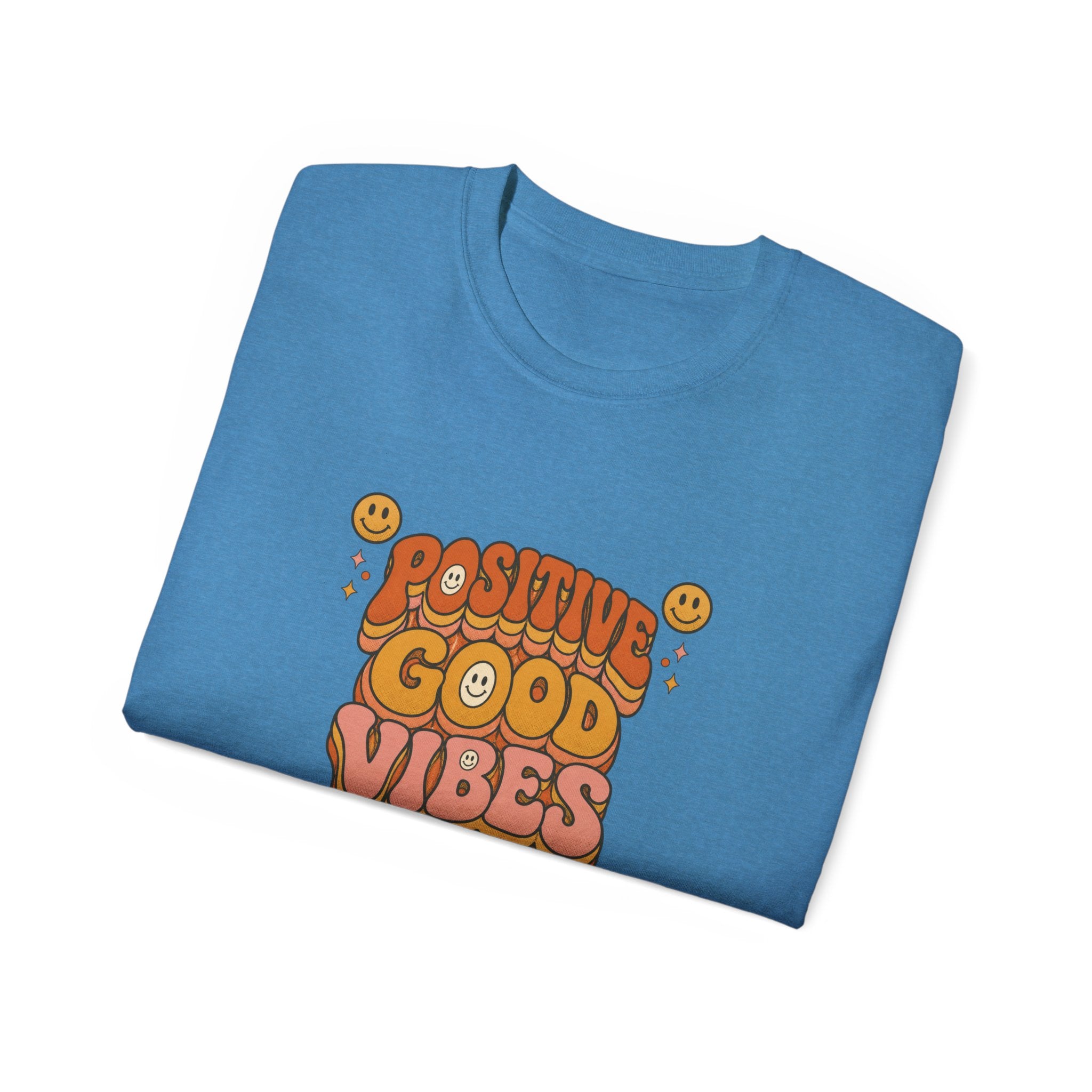Positive Good Vibes shirt | Retro Smiley Typography Tee