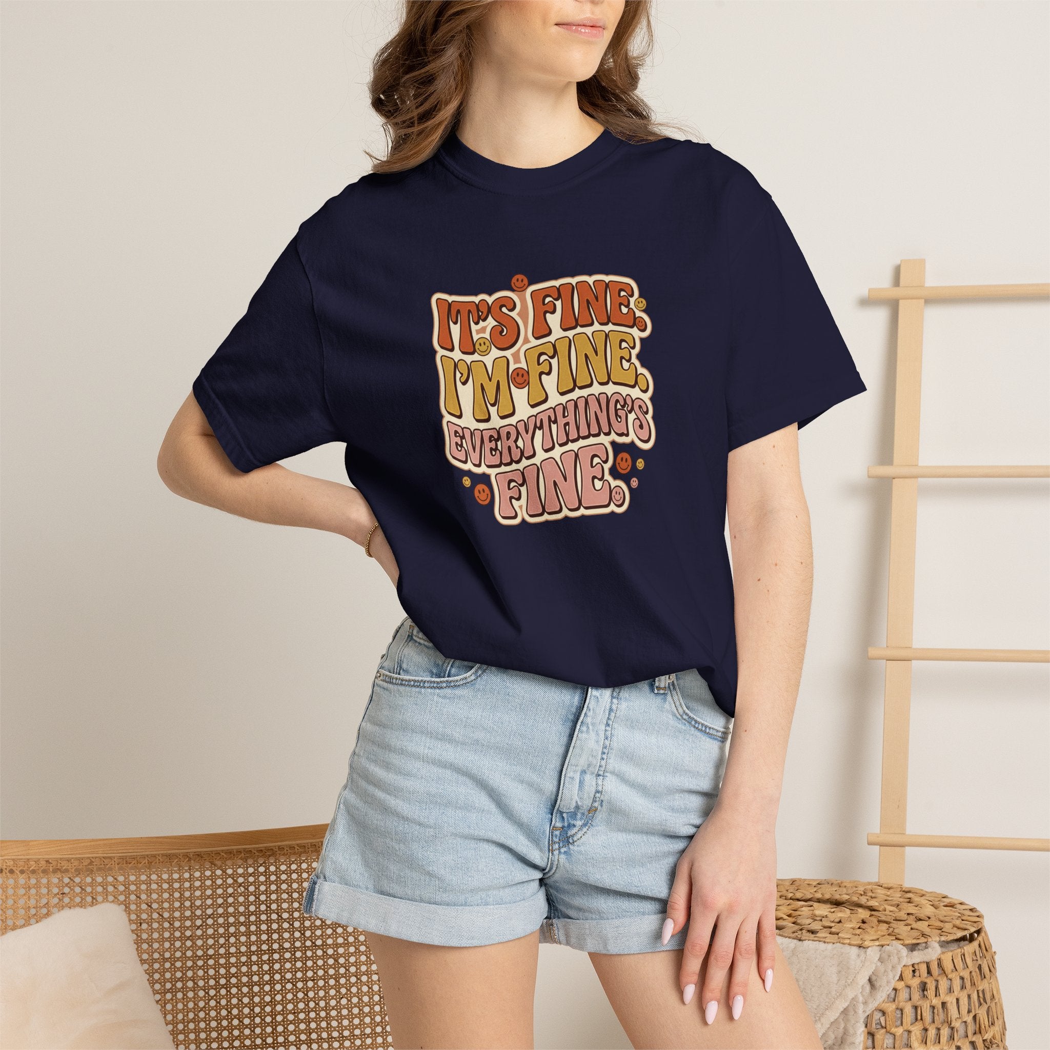 Its Fine Im Fine Everythings Fine Tshirt, Retro Typography, 70s Vibe