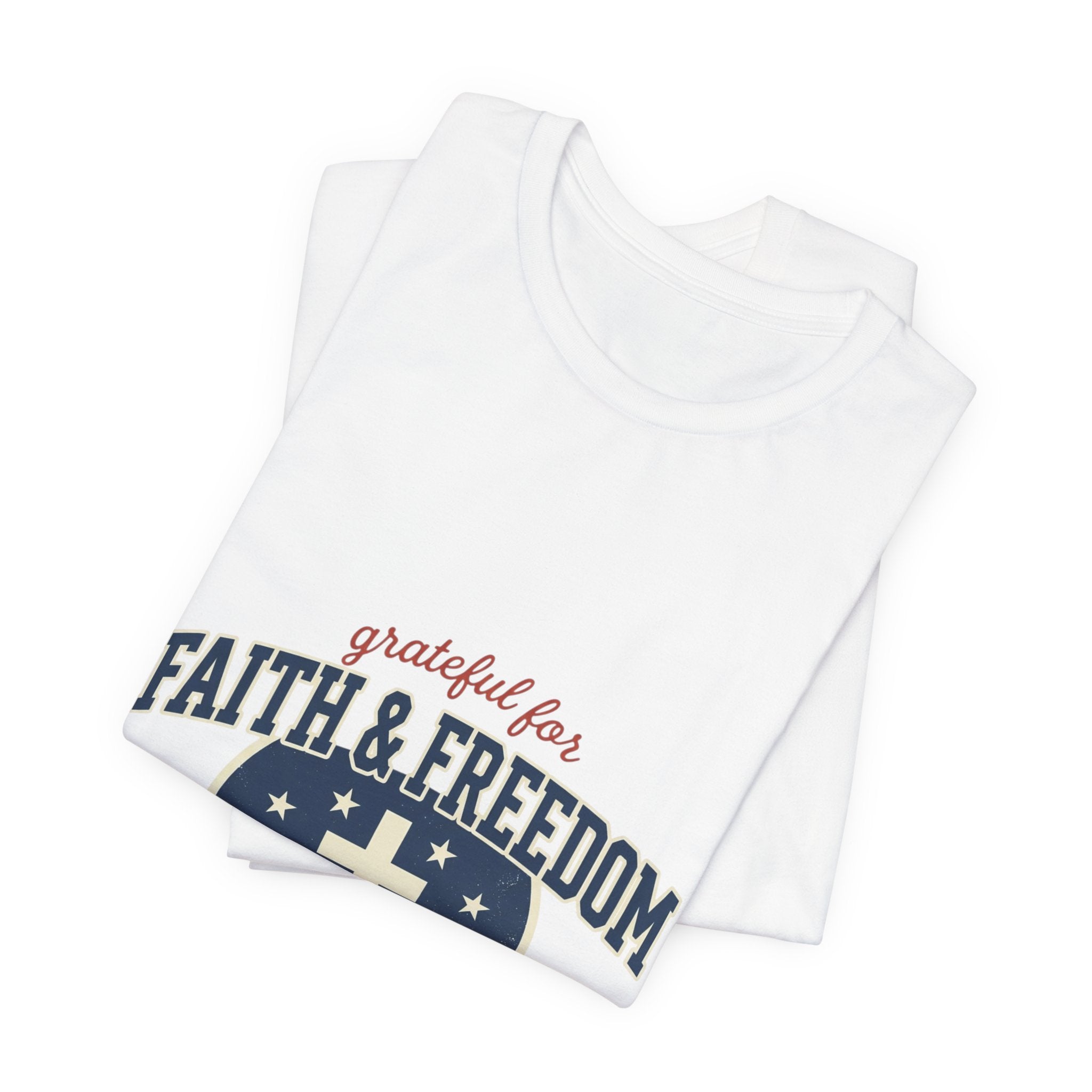 Faith & Freedom heart cross T-Shirt | Patriotic, Faith-based July 4th vintage Americana
