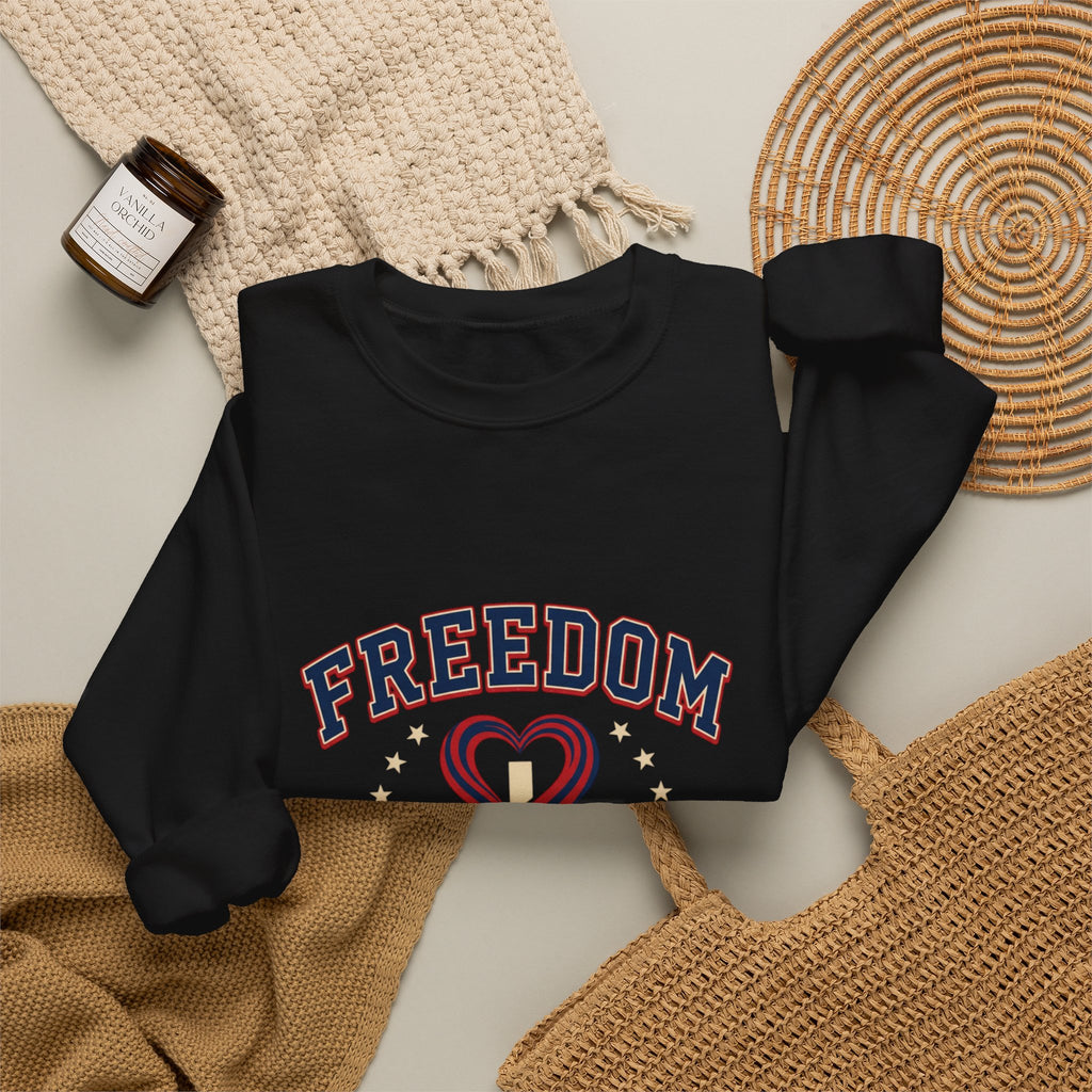 Freedom heart crewneck sweatshirt | faith-based patriotic, vintage Americana