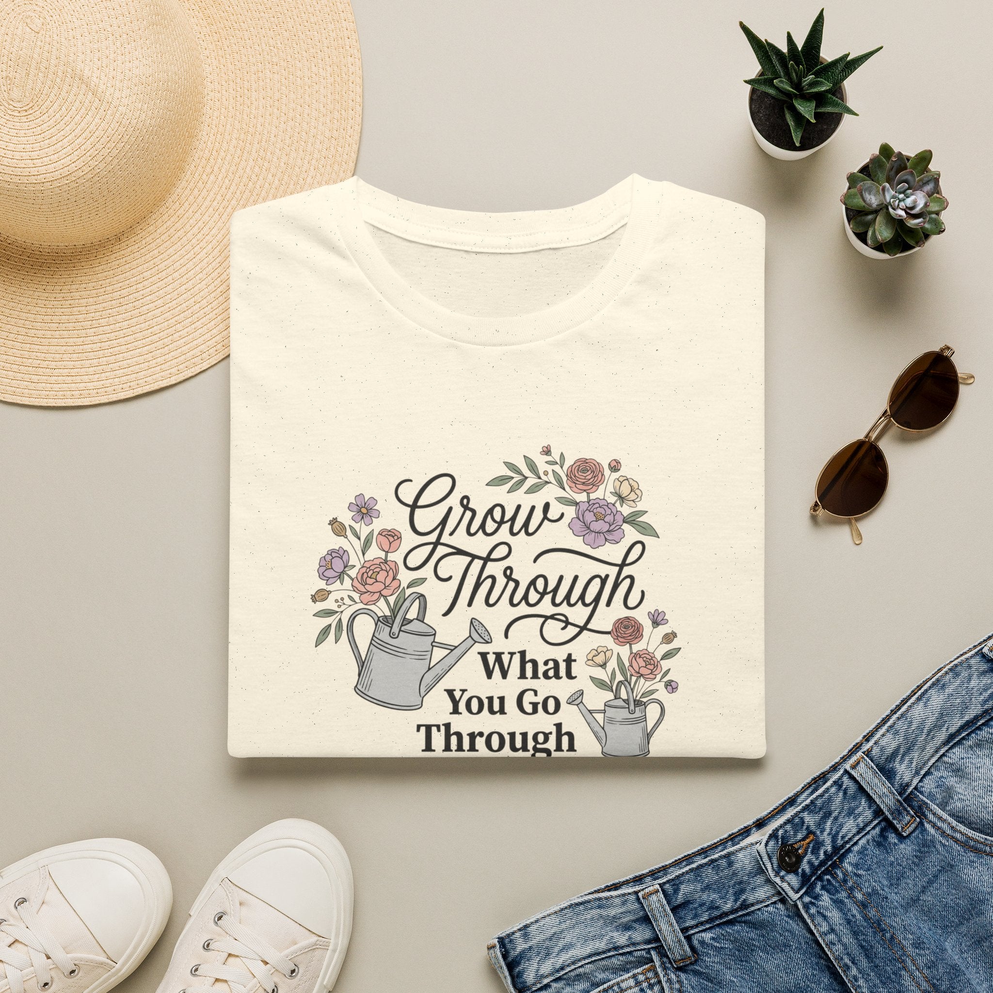 Grow Through What You Go Through Floral T-Shirt