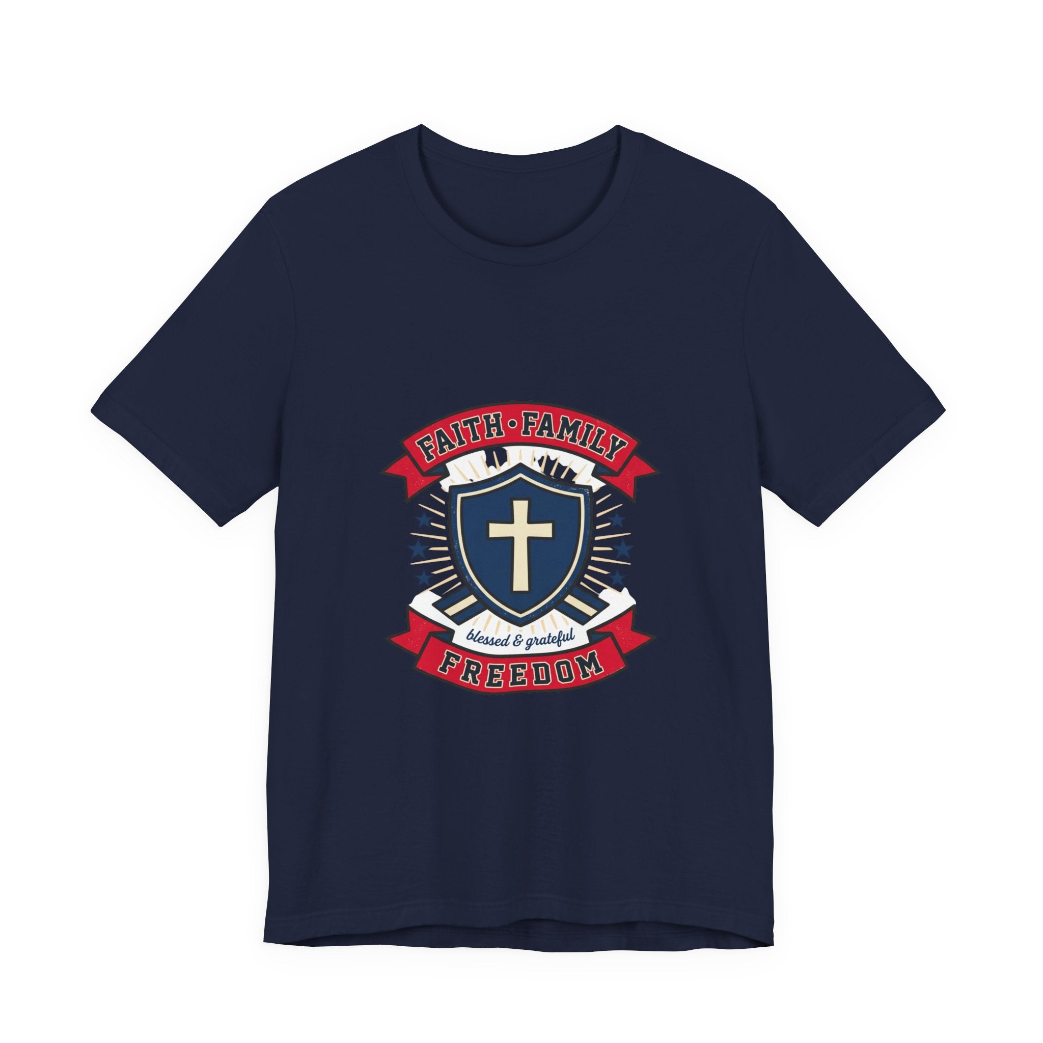 Faith Family Freedom Tee | Faith-based Patriotic, Vintage Americana July 4th