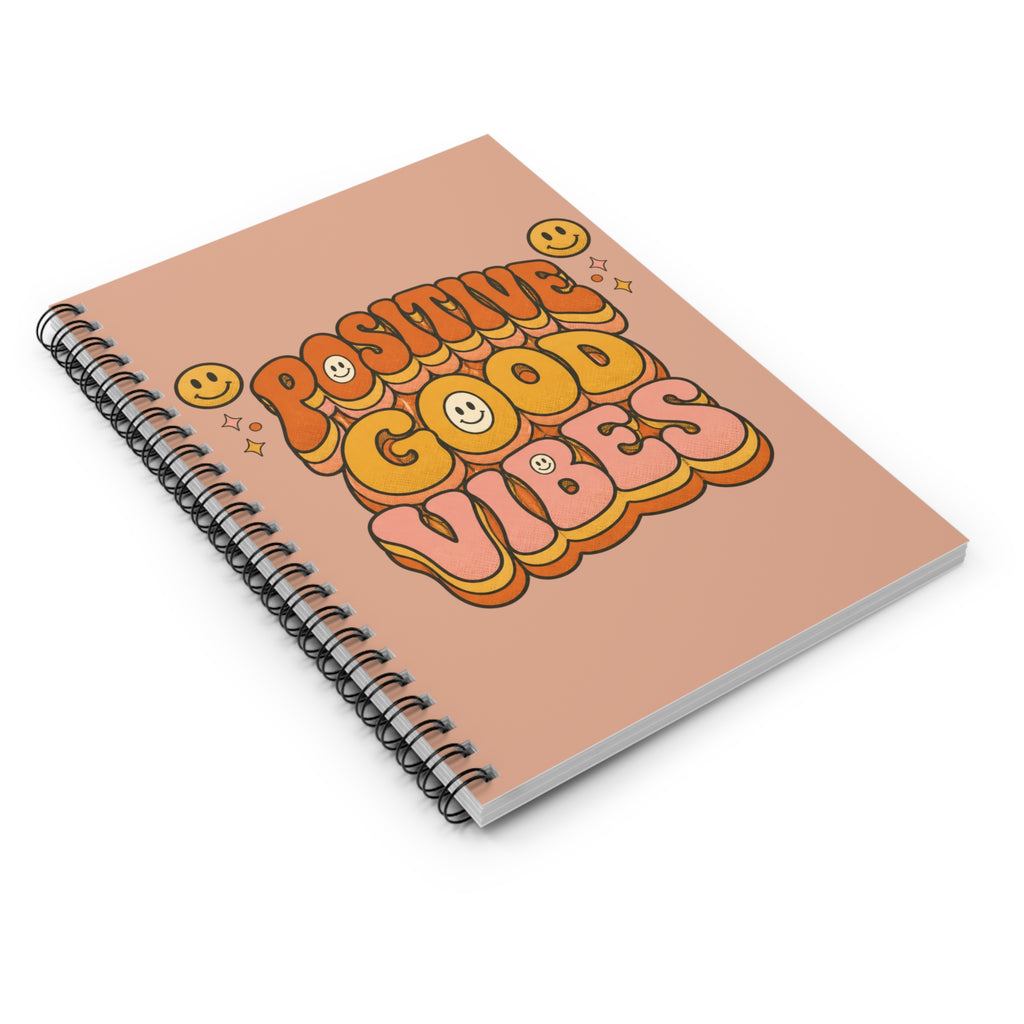 Positive Good Vibes Notebook | Spiral Ruled Journal