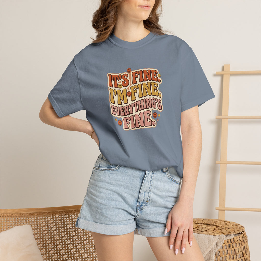 Its Fine Im Fine Everythings Fine Tshirt, Retro Typography, 70s Vibe