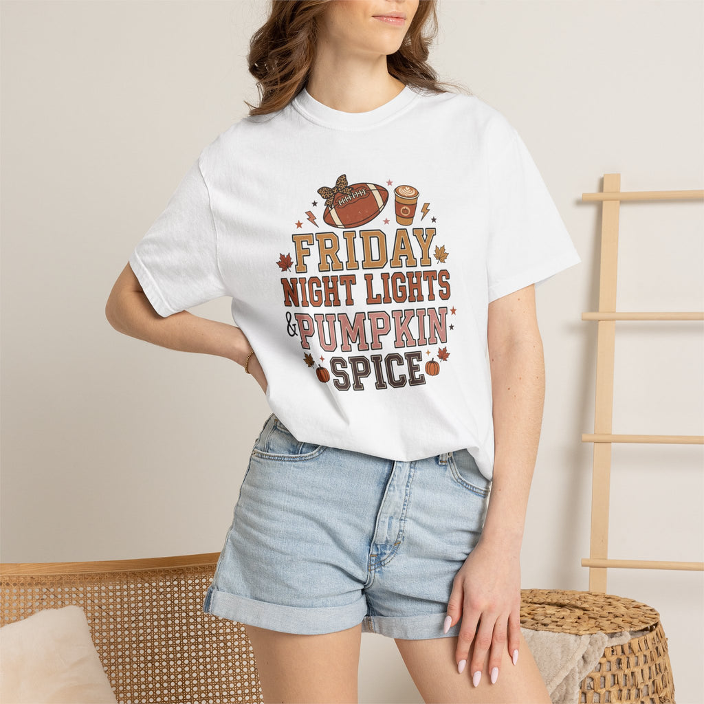 Friday Night Lights & Pumpkin Spice T-shirt | Football Fall Tee