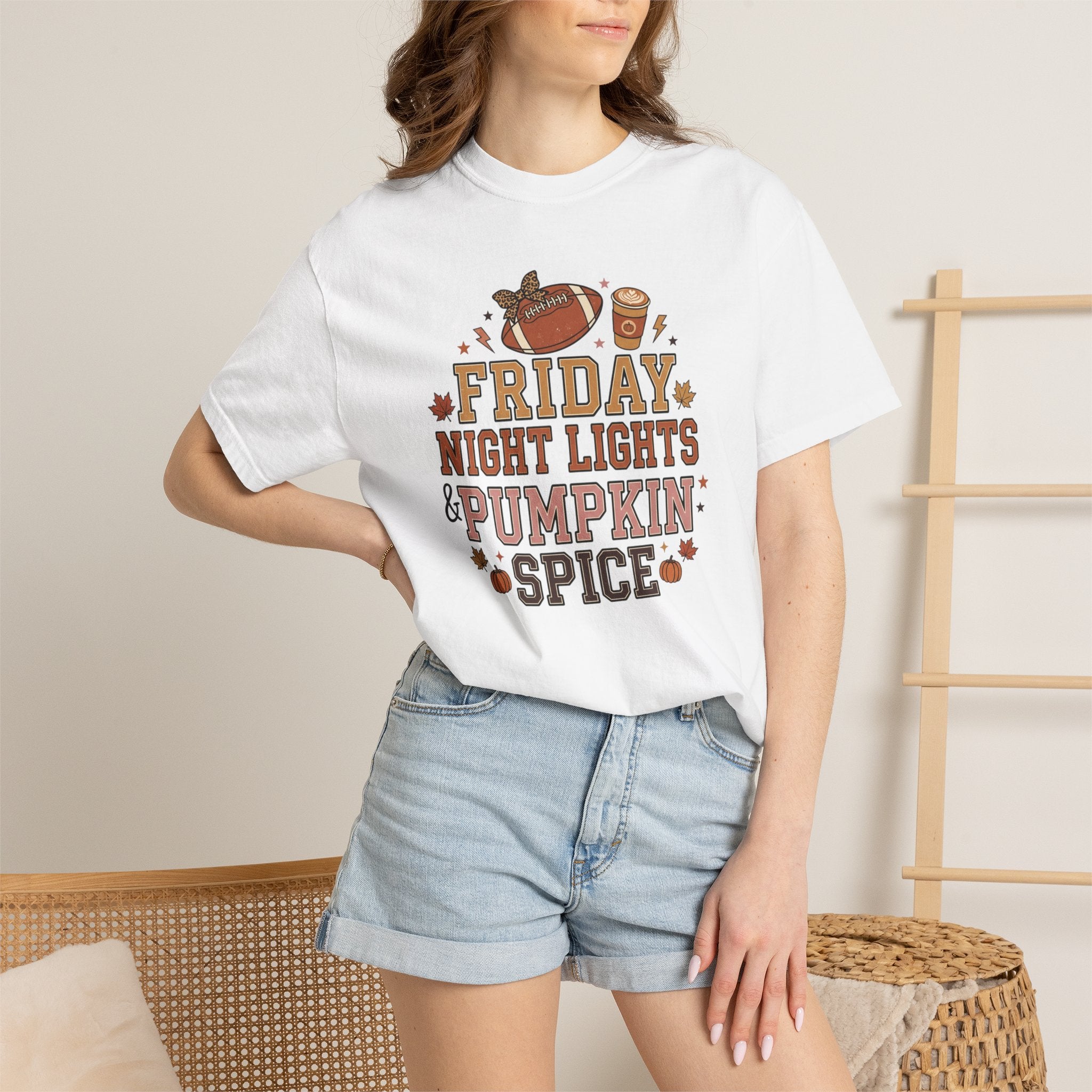 Friday Night Lights & Pumpkin Spice T-shirt | Football Fall Tee