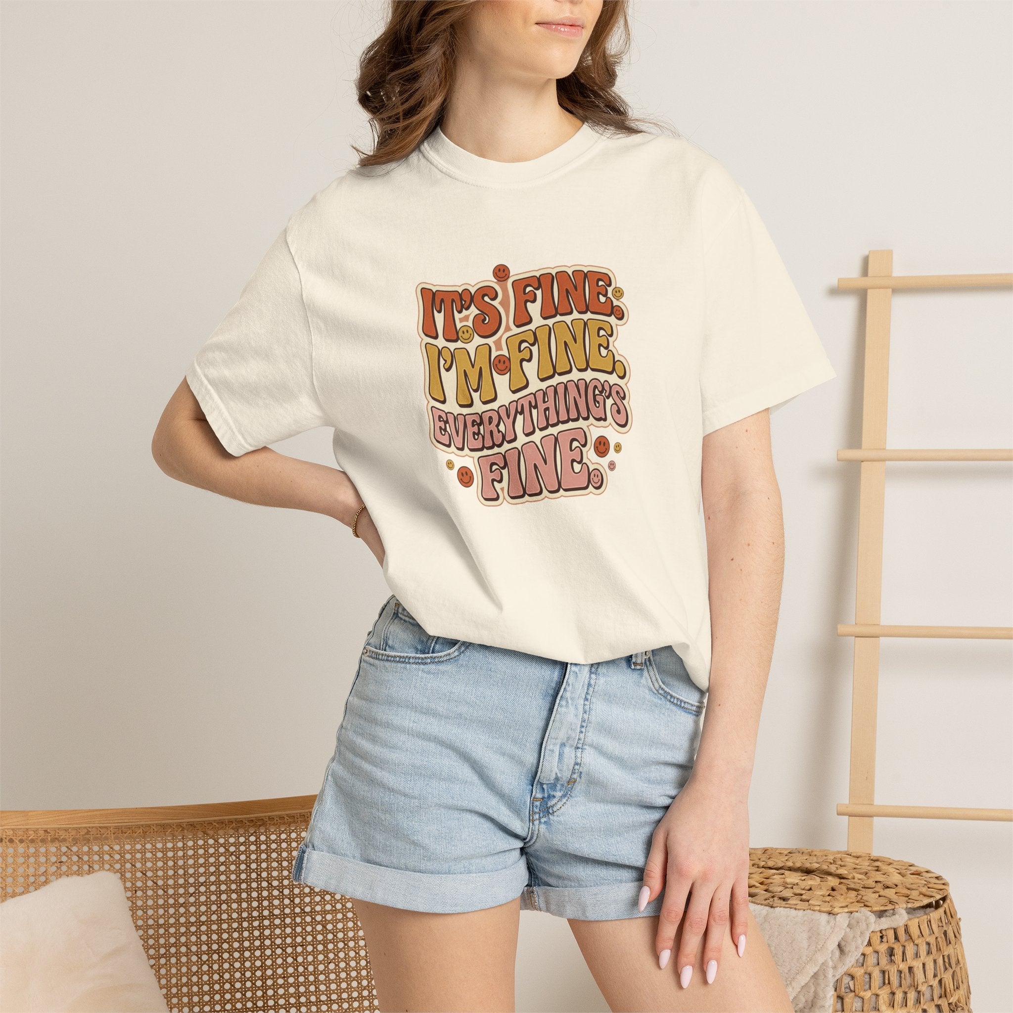 Its Fine Im Fine Everythings Fine Tshirt, Retro Typography, 70s Vibe